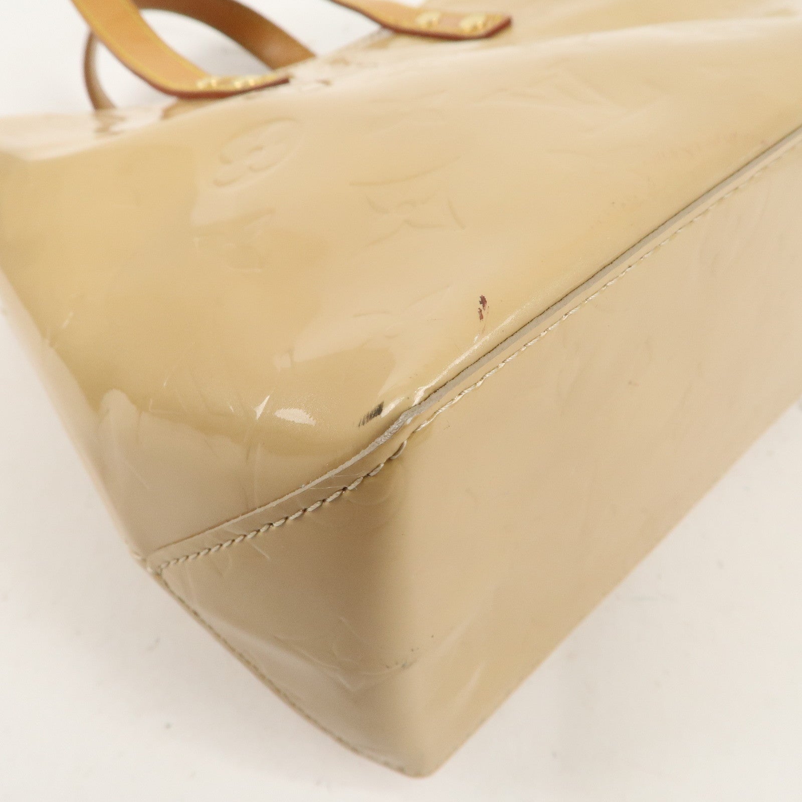 Louis Vuitton Monogram Vernis Lead PM Hand Bag Beige M91144