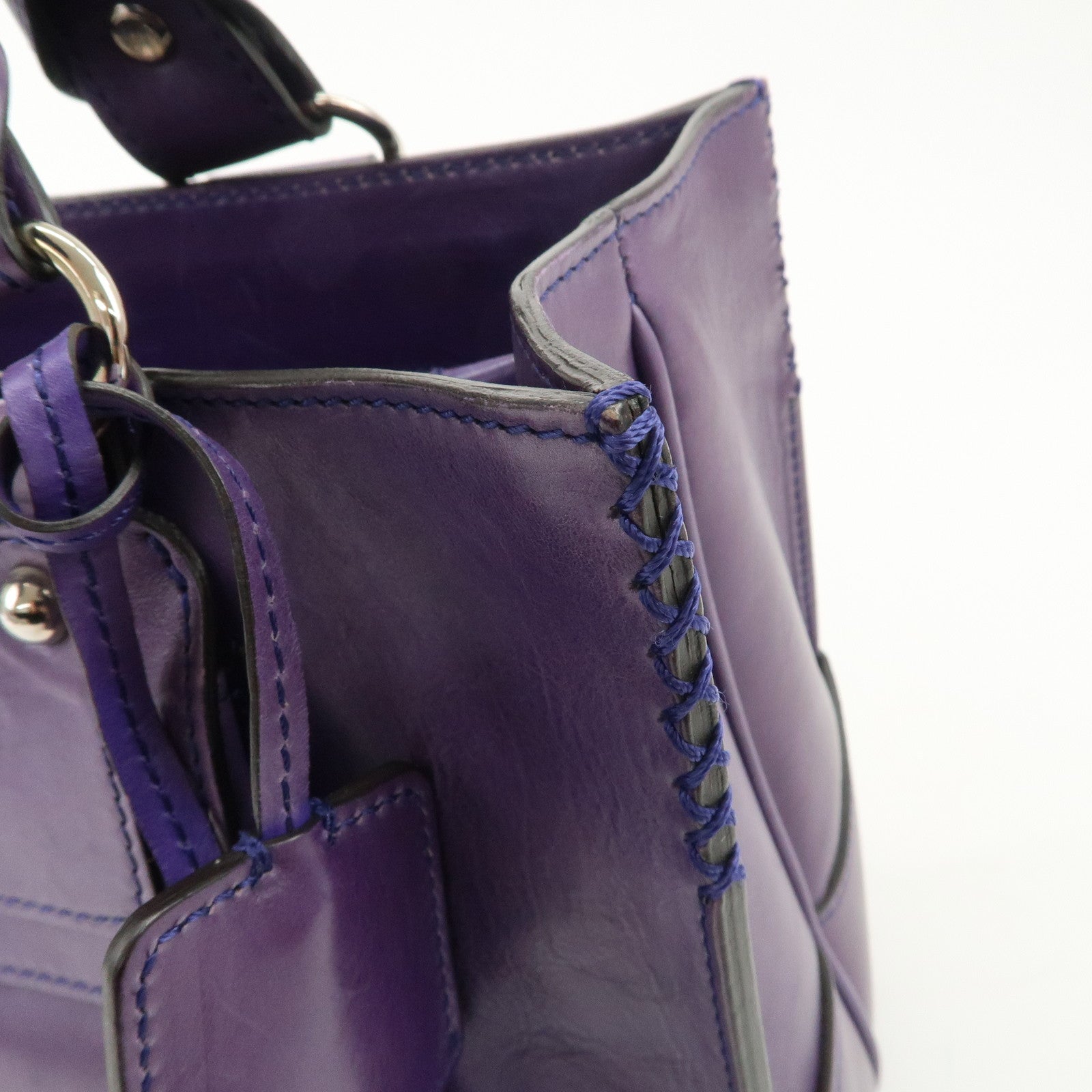 CELINE Leather Boogie Bag Hand Bag Purple