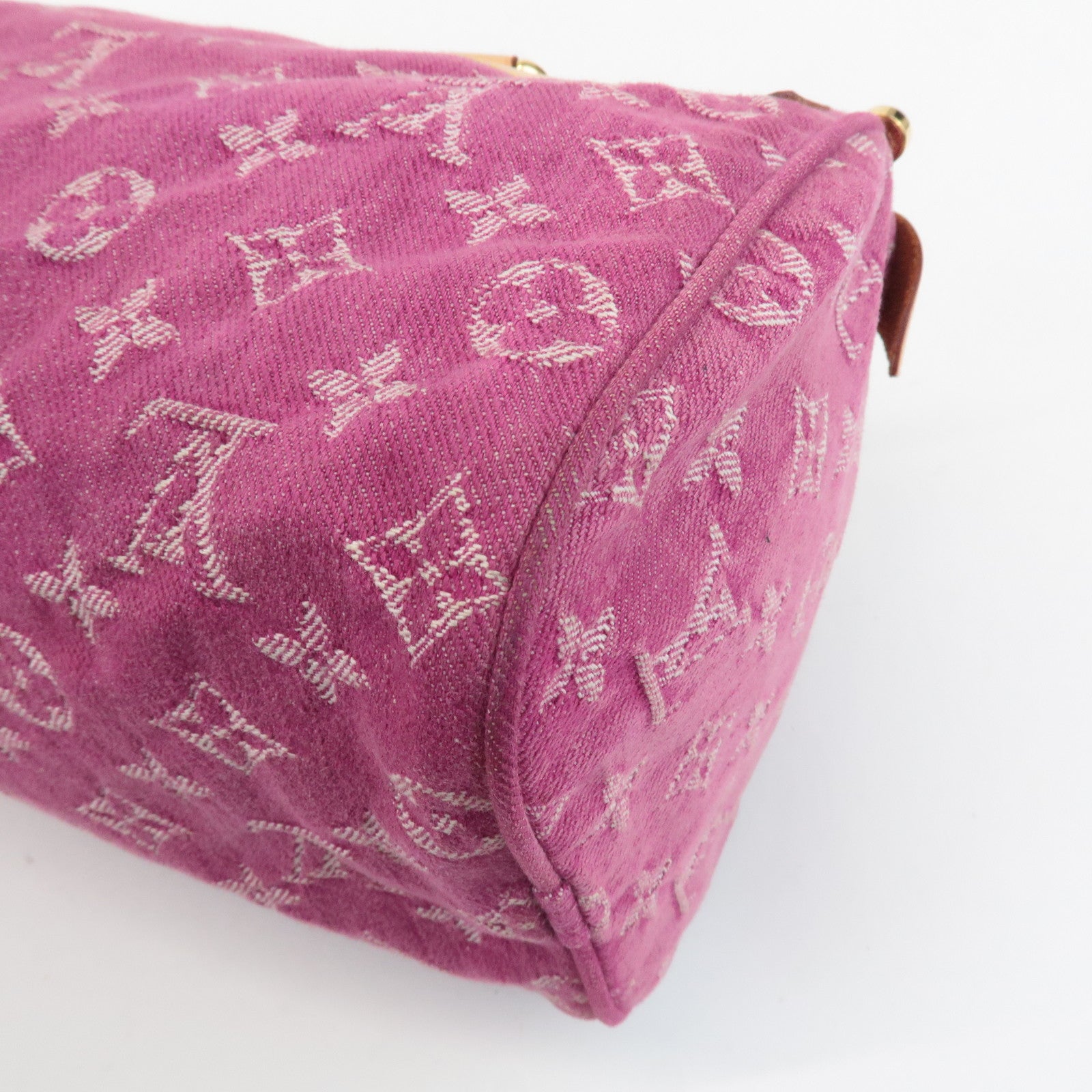 Louis Vuitton Monogram Denim Neo Speedy Boston Bag Pink M95214 Used