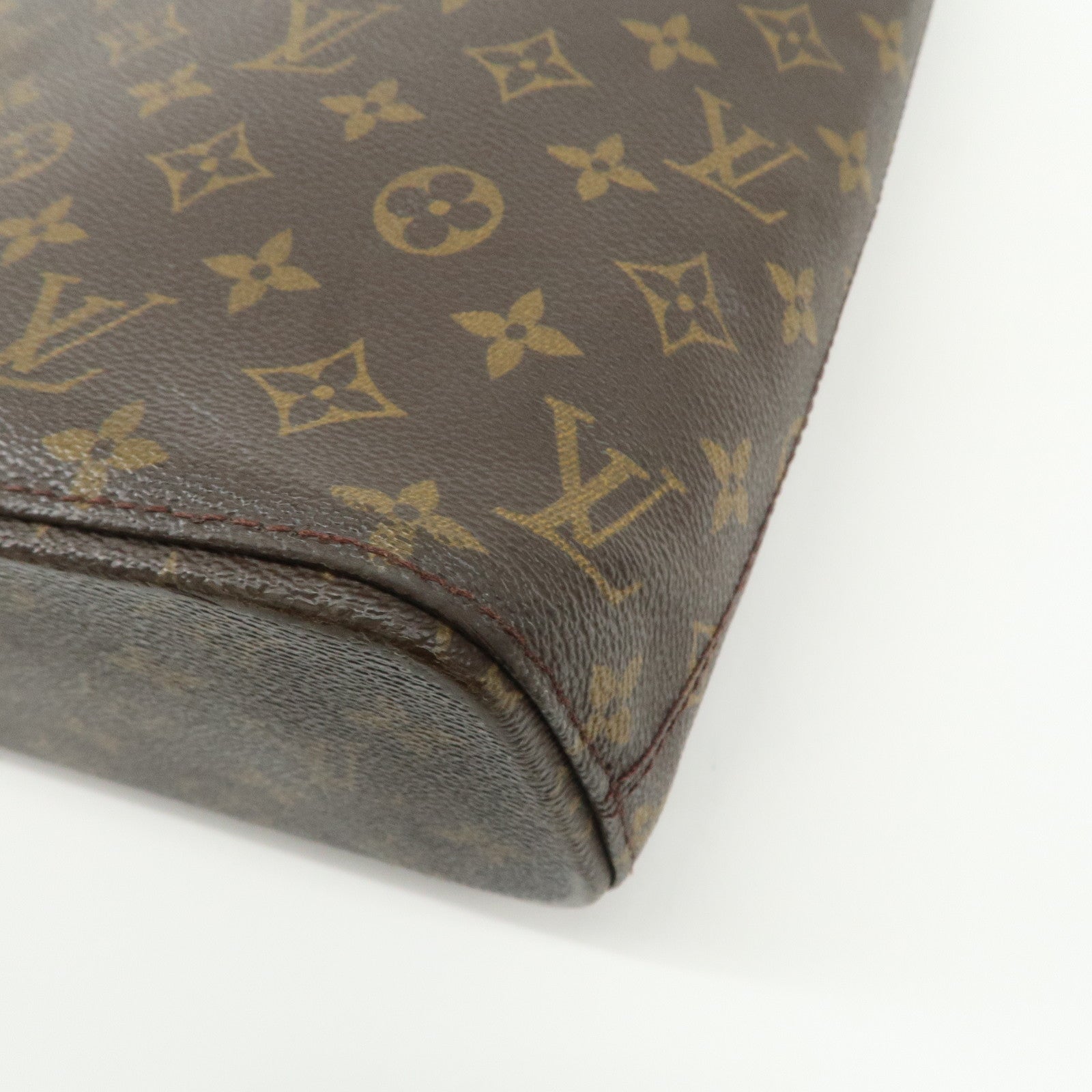 Louis Vuitton Monogram Luco Tote Bag Hand Bag Brown M51155 Used