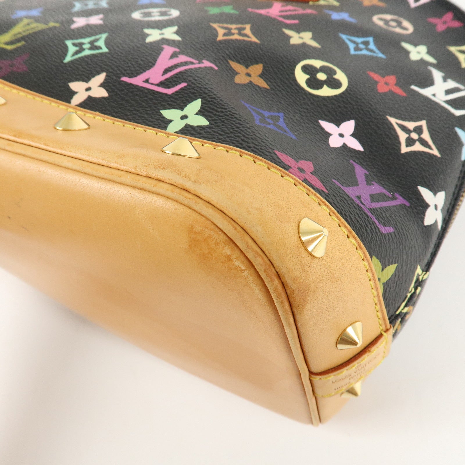 Louis Vuitton Monogram Multi Color Alma Hand Bag Noir M92646 Used