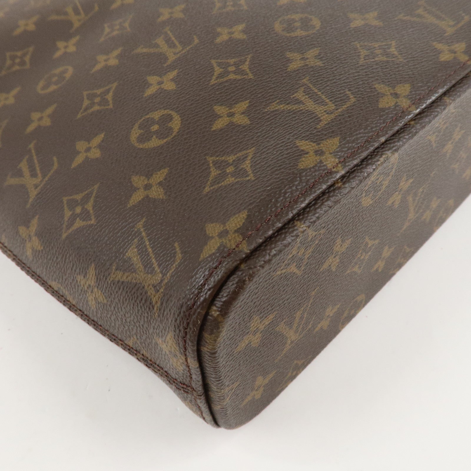 Louis Vuitton Monogram Luco Tote Bag Hand Bag Brown M51155 Used