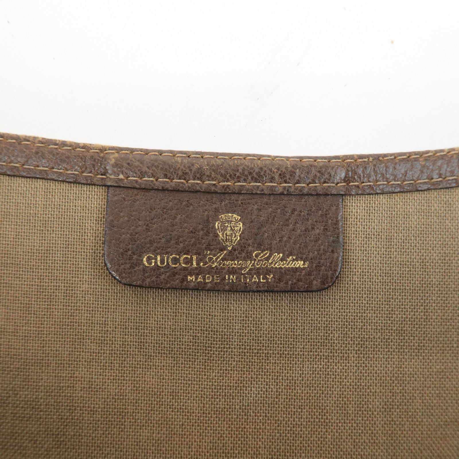 GUCCI Set of 2 Old Gucci GG Plus Leather Tote Bag Beige Brown