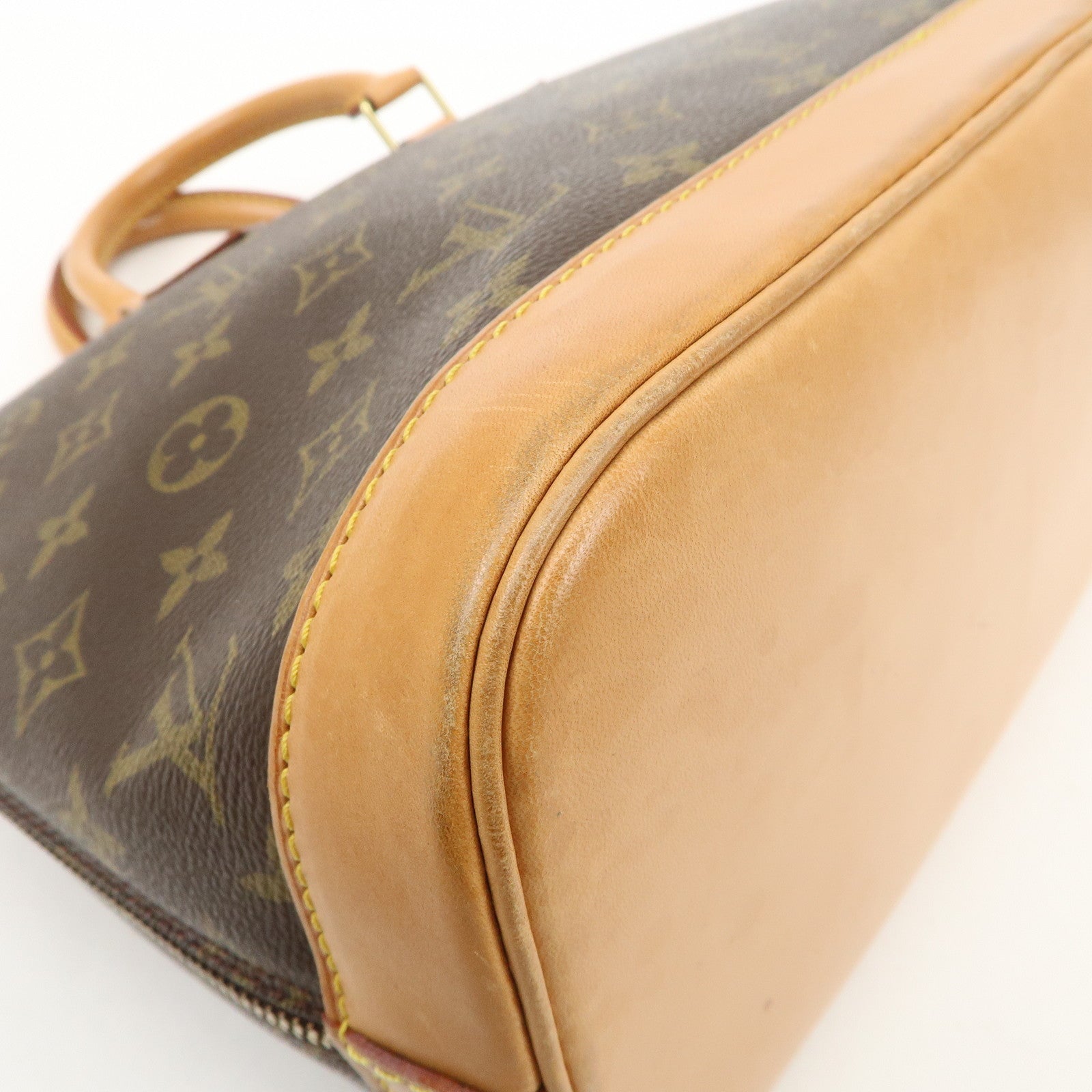 Louis Vuitton Monogram Alma Hand Bag Brown M51130 Used