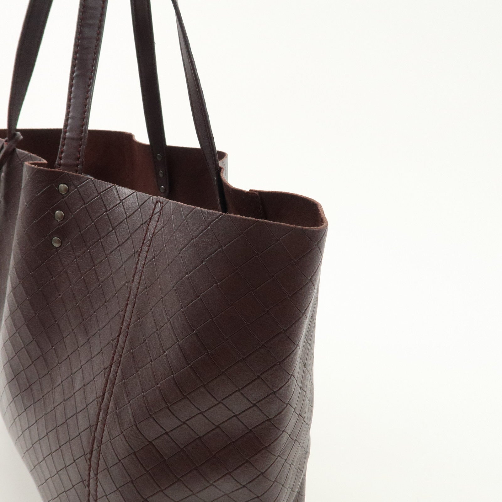 BOTTEGA VENETA Intreccio Mirage Leather Tote Bag Brown 299875