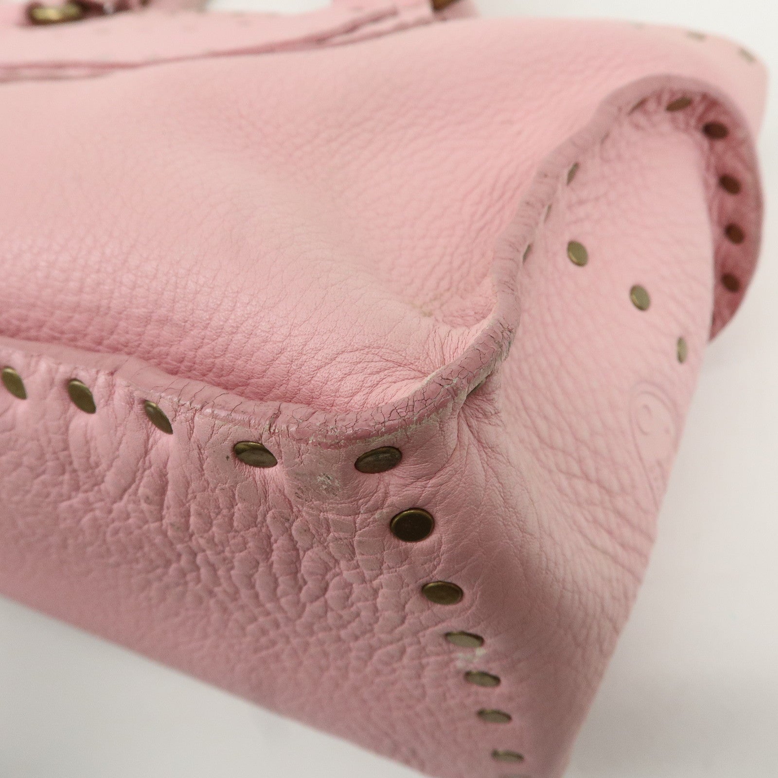 CELINE Macadam Suede Boogie Hand Bag Pink Used