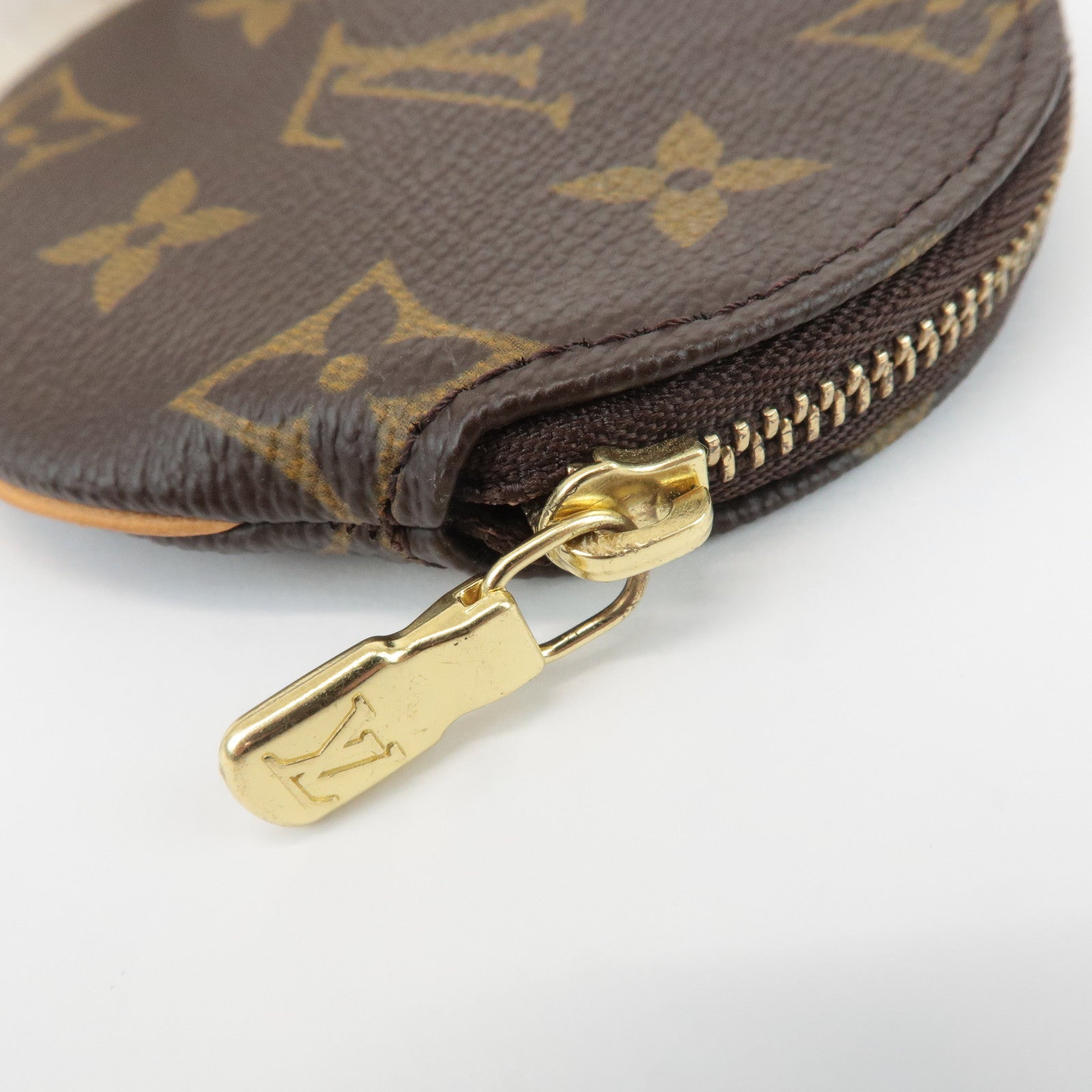 Louis Vuitton Monogram Porte Monnaie Rond Coin Case M61926 Used