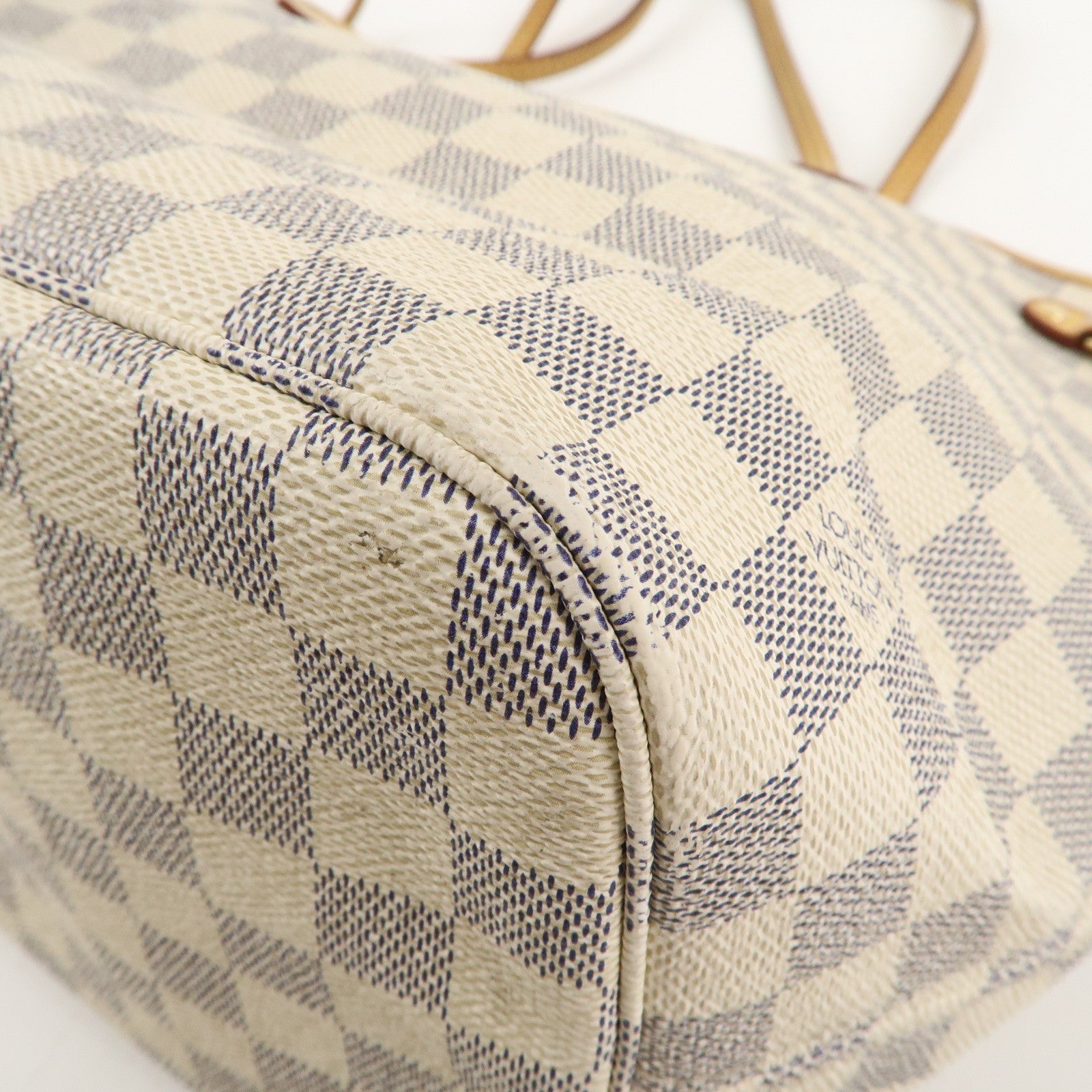 Louis Vuitton Damier Azur Neverfull MM Tote Bag Hand Bag N51107