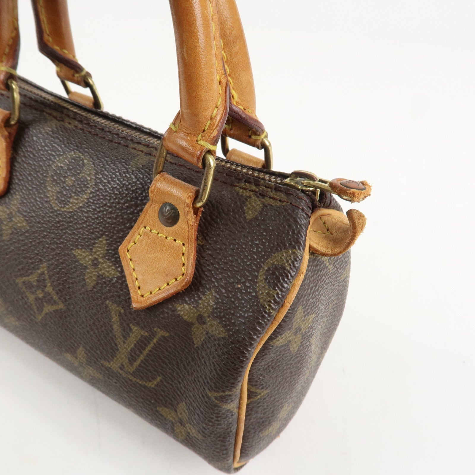 Louis Vuitton Monogram Mini Speedy Hand Bag Brown M41534 Used