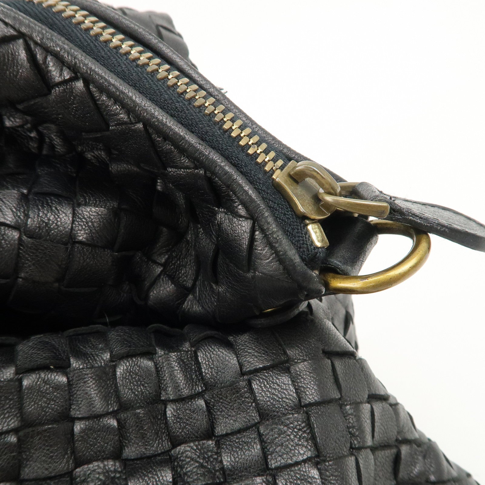 BOTTEGA VENETA Intrecciato Leather 2WAY Hand Bag Black 193785