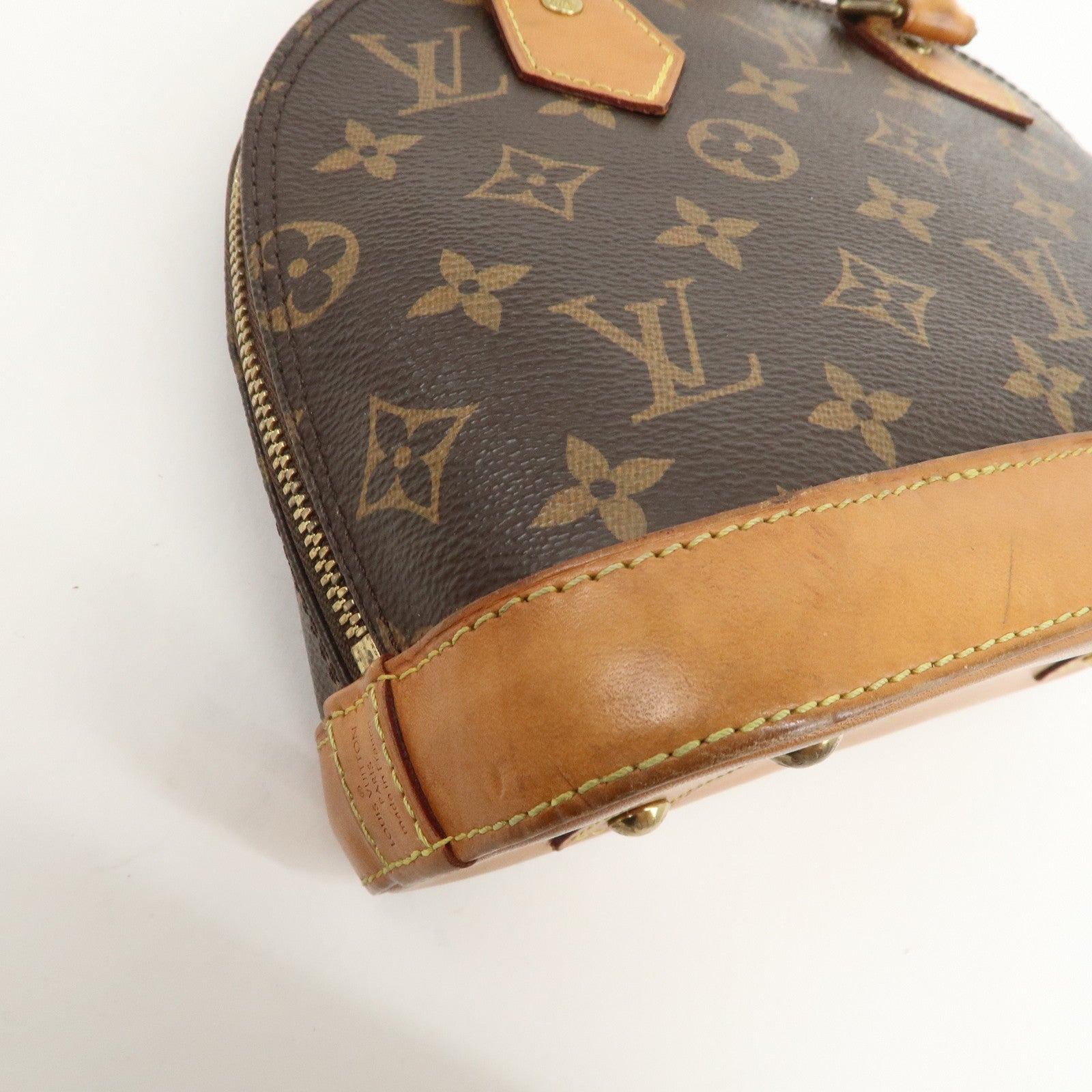 Louis Vuitton Monogram Alma BB 2Way Hand Bag Brown M53152 Used