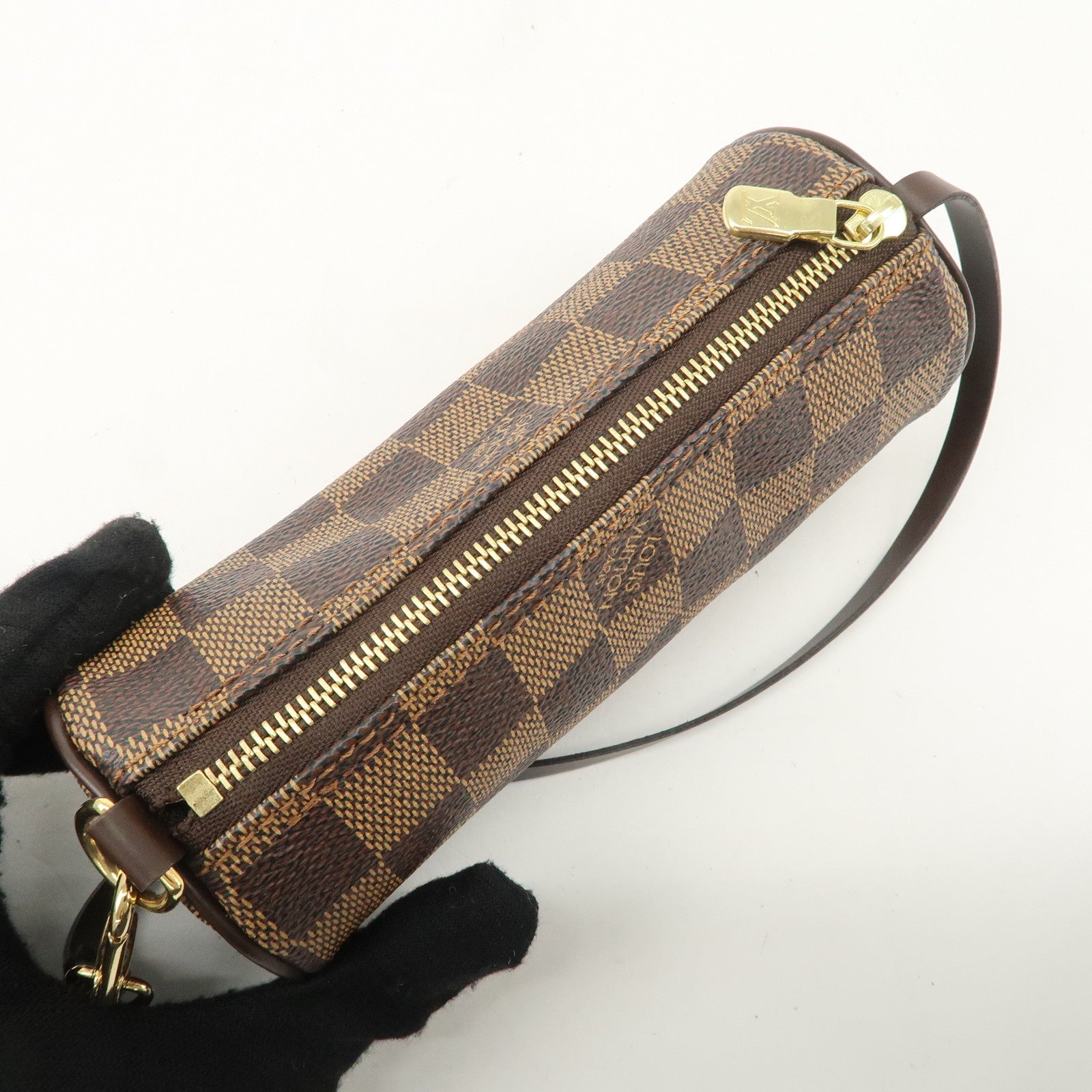 Louis Vuitton Damier Ebene Mini Pouch for Papillon Bag Brown Used