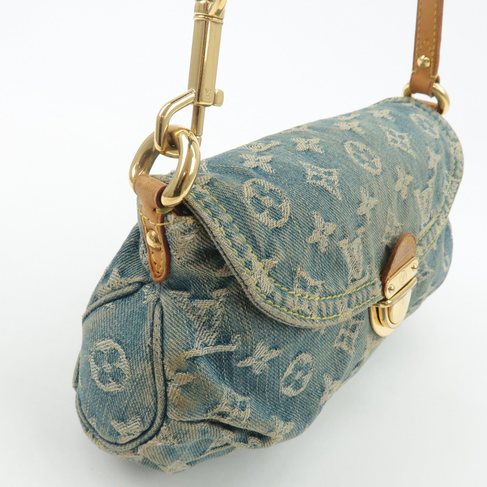 Louis Vuitton Monogram Denim Mini Pleaty Shoulder Bag M95050 Used