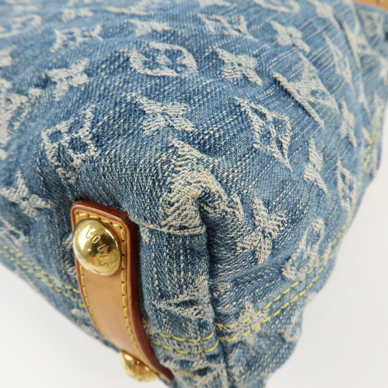 Louis Vuitton Monogram Denim Baggy PM 2Way Shoulder Bag M95049 Used