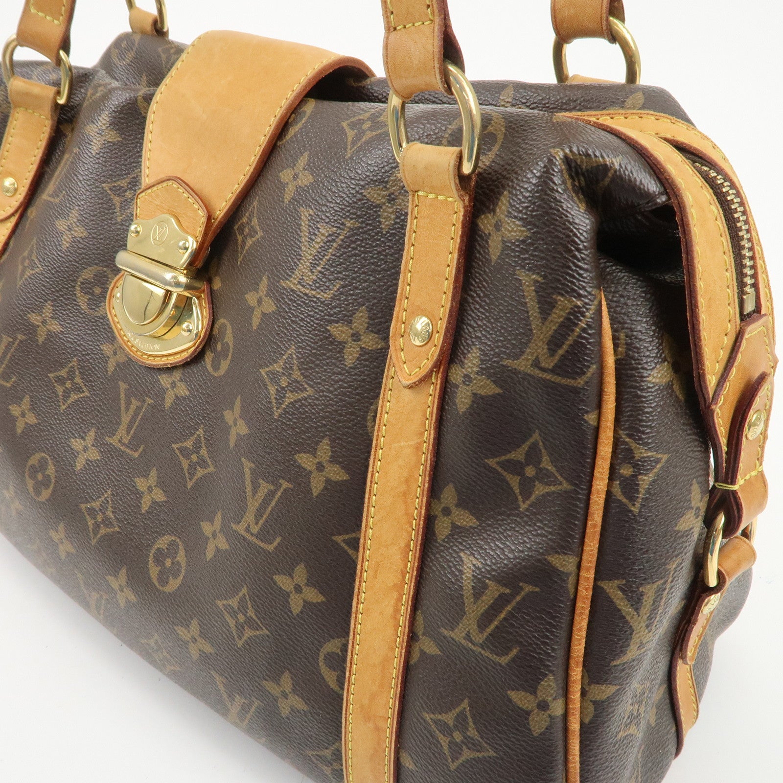 Louis Vuitton Monogram Stresa PM Shoulder Bag Brown M51186 Used