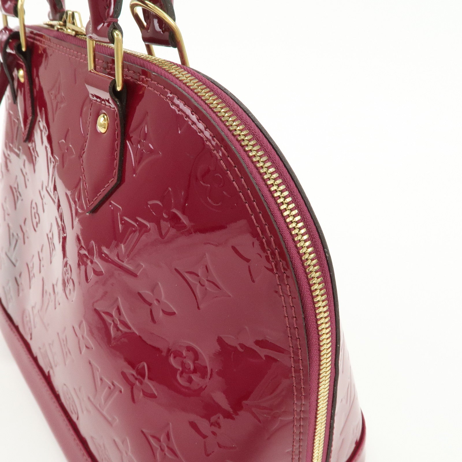 Louis Vuitton Monogram Vernis Alma PM Hand Bag Magenta M50561