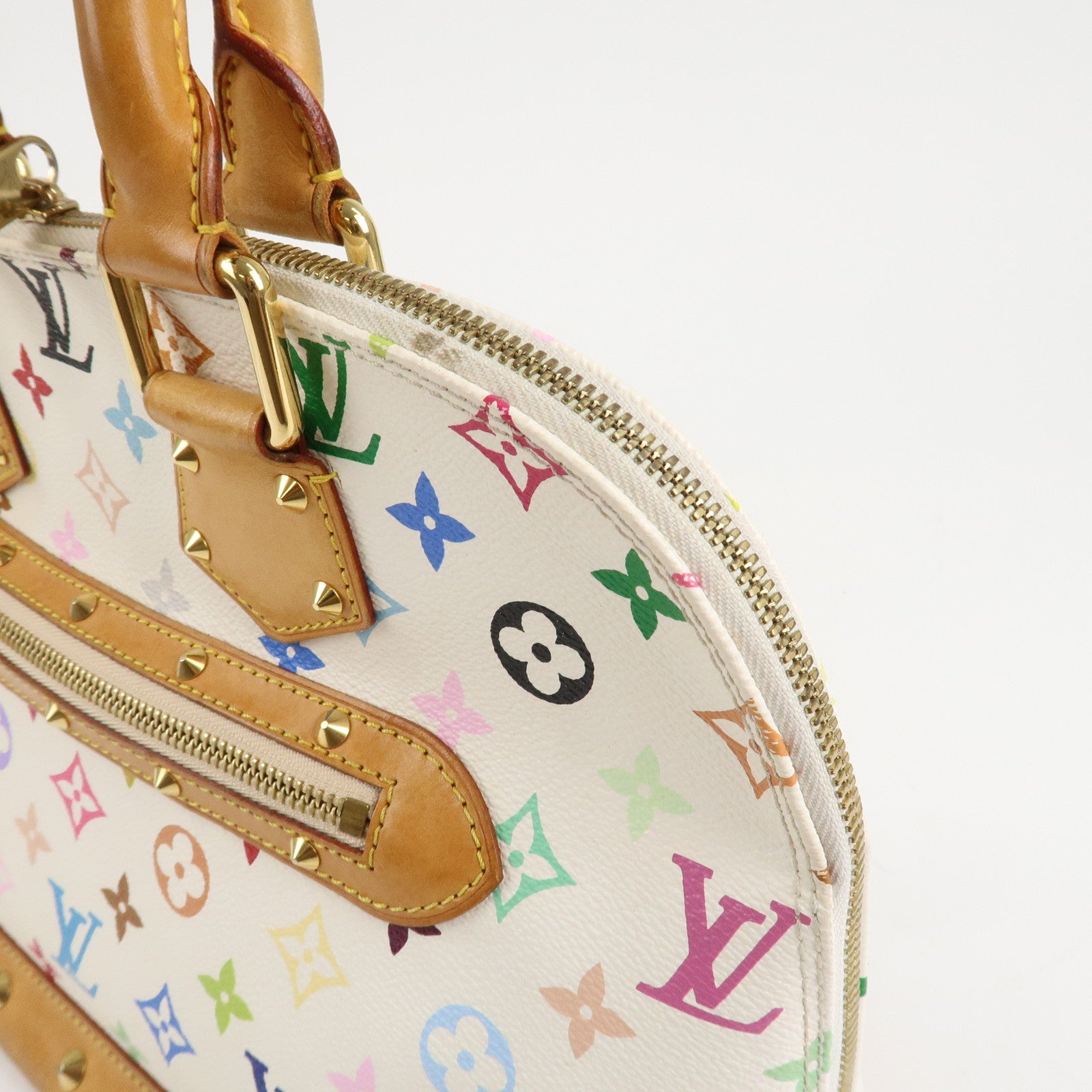 Louis Vuitton Monogram Multicolor Alma Hand Bag Blanc M92647 Used