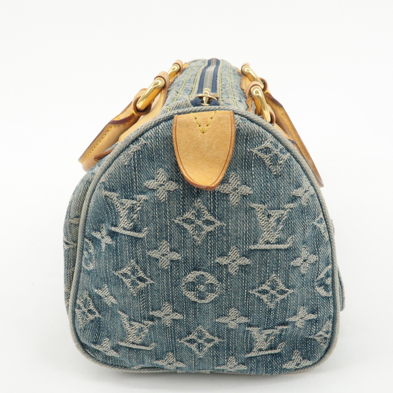 Louis Vuitton Monogram Denim Neo Speedy Boston Bag Blue M95019 Used