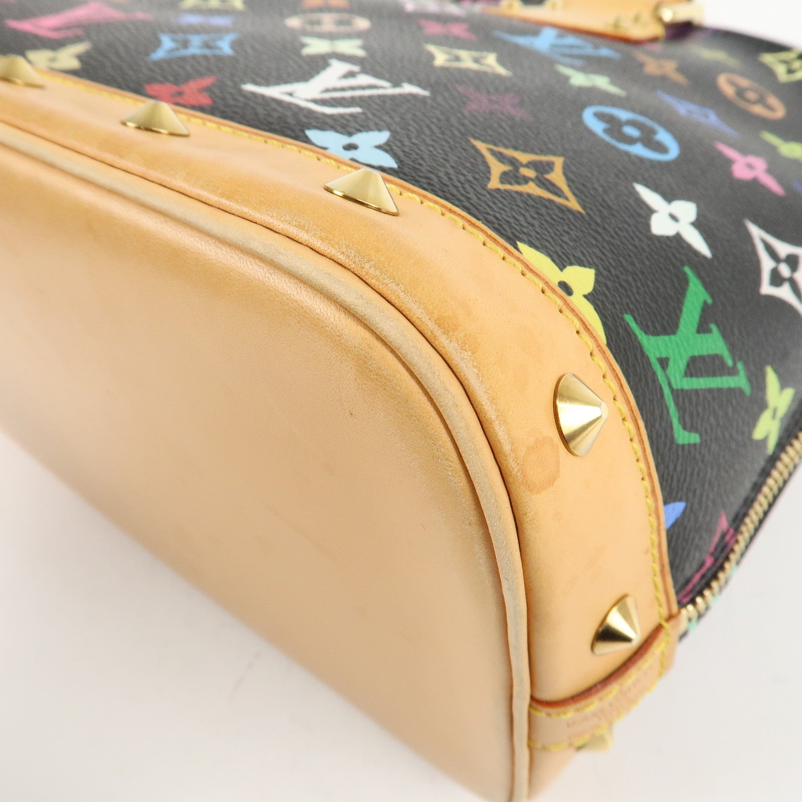 Louis Vuitton Monogram Multi Color Alma Hand Bag Noir M92646 Used