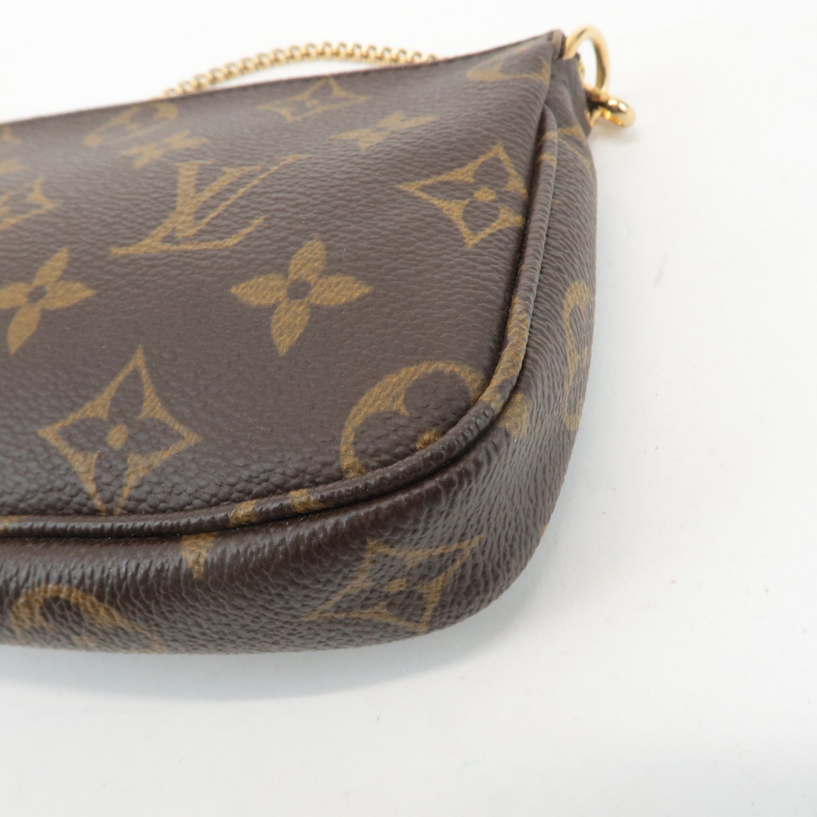 Louis Vuitton Bucket PM Pouch Hand Bag Brown Gold Hardware