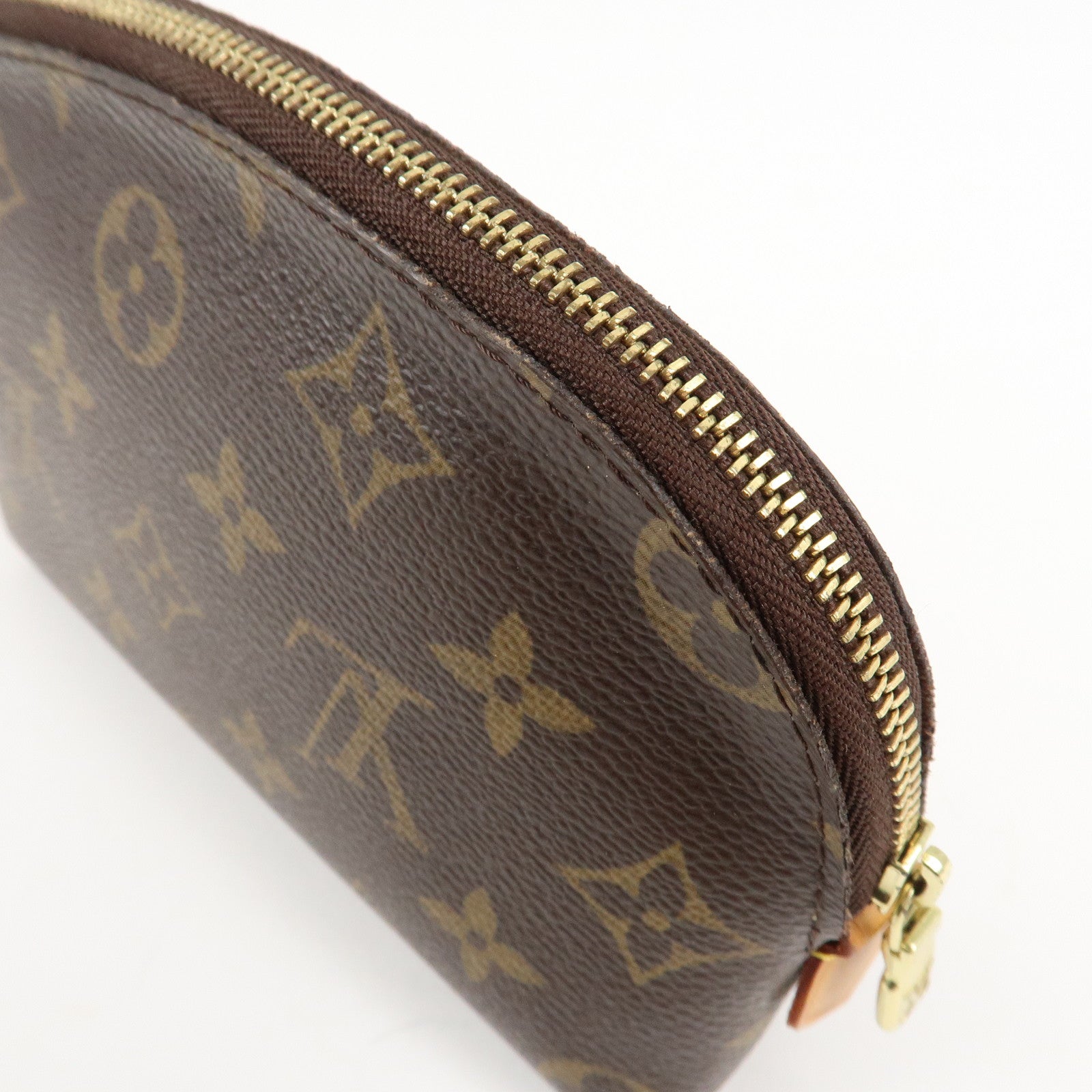 Louis Vuitton Monogram Pochette Cosmetic Pouch Brown M47515 Used