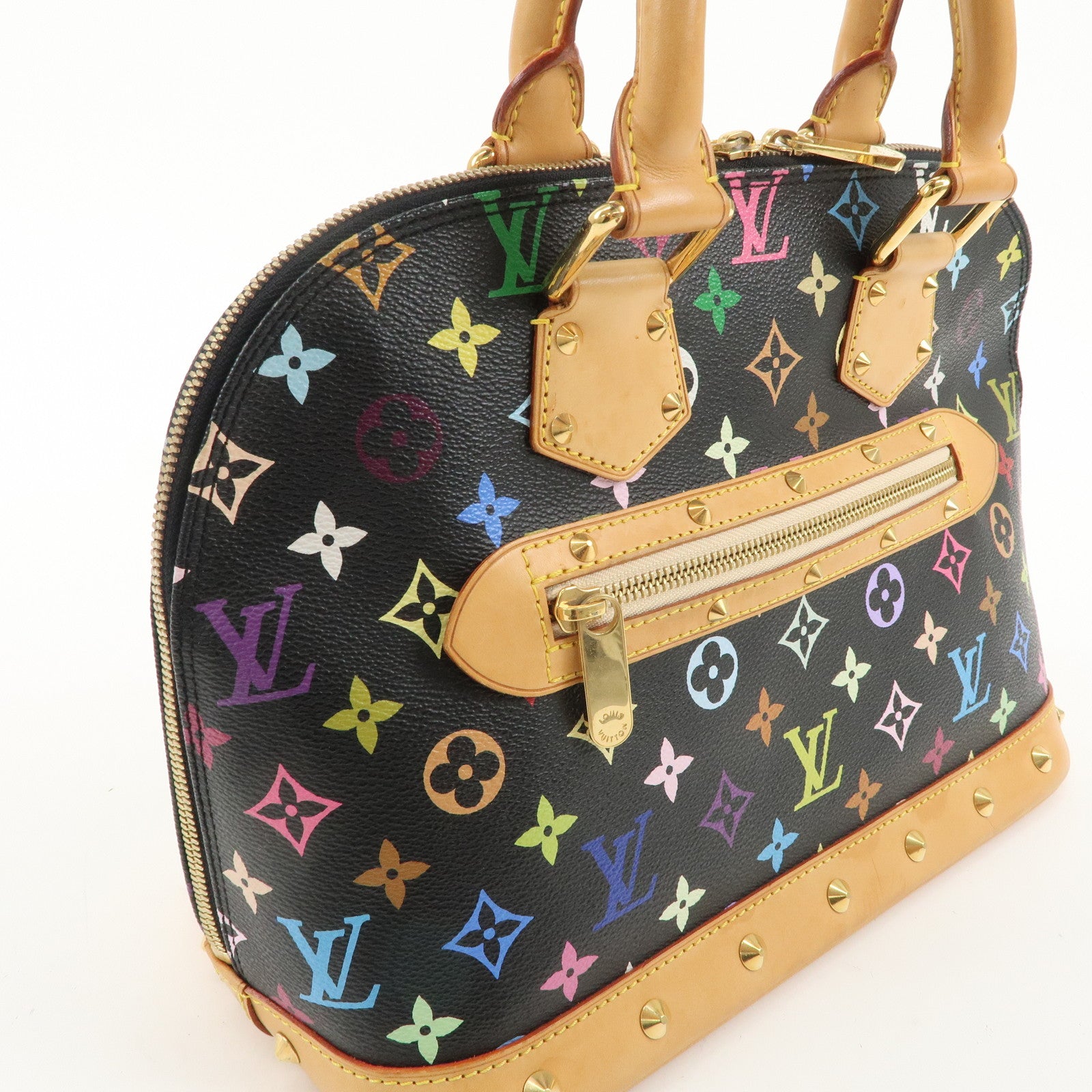 Louis Vuitton Monogram Multi Color Alma Hand Bag Noir M92646 Used