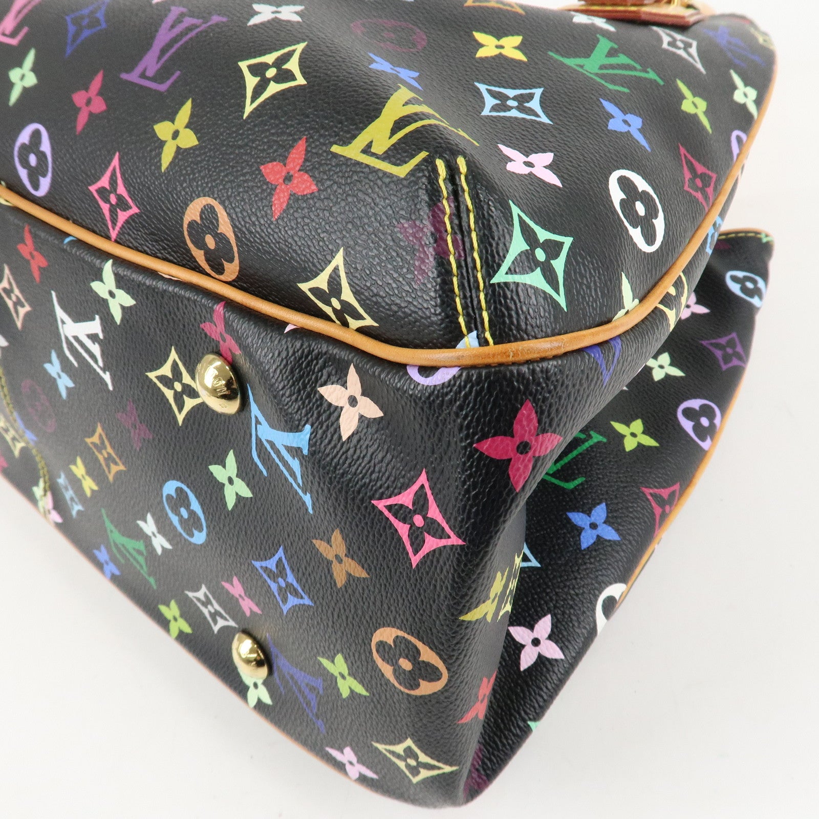 Louis Vuitton Monogram Multicolor Greet Hand Bag Noir M93555 Used