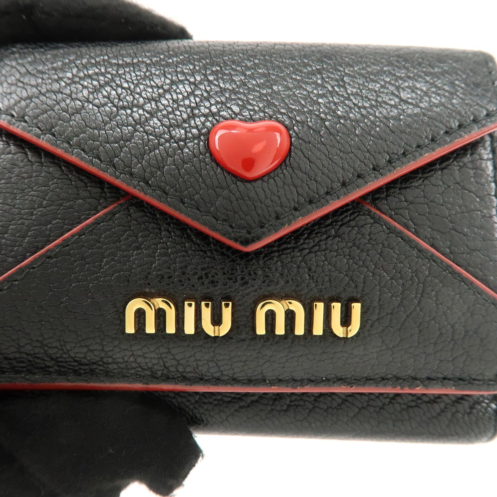 MIU MIU MADRAS LOVE Letter W Hook Wallet 5MH021 Used