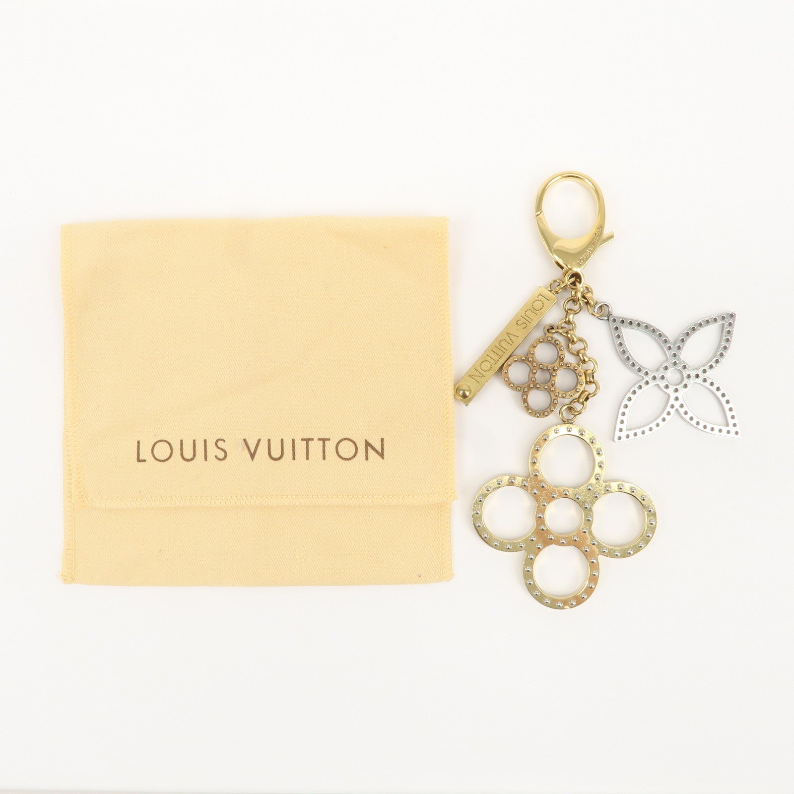 Louis Vuitton Bijoux Sac Tabage Bag Charm Gold Silver M65722 Used