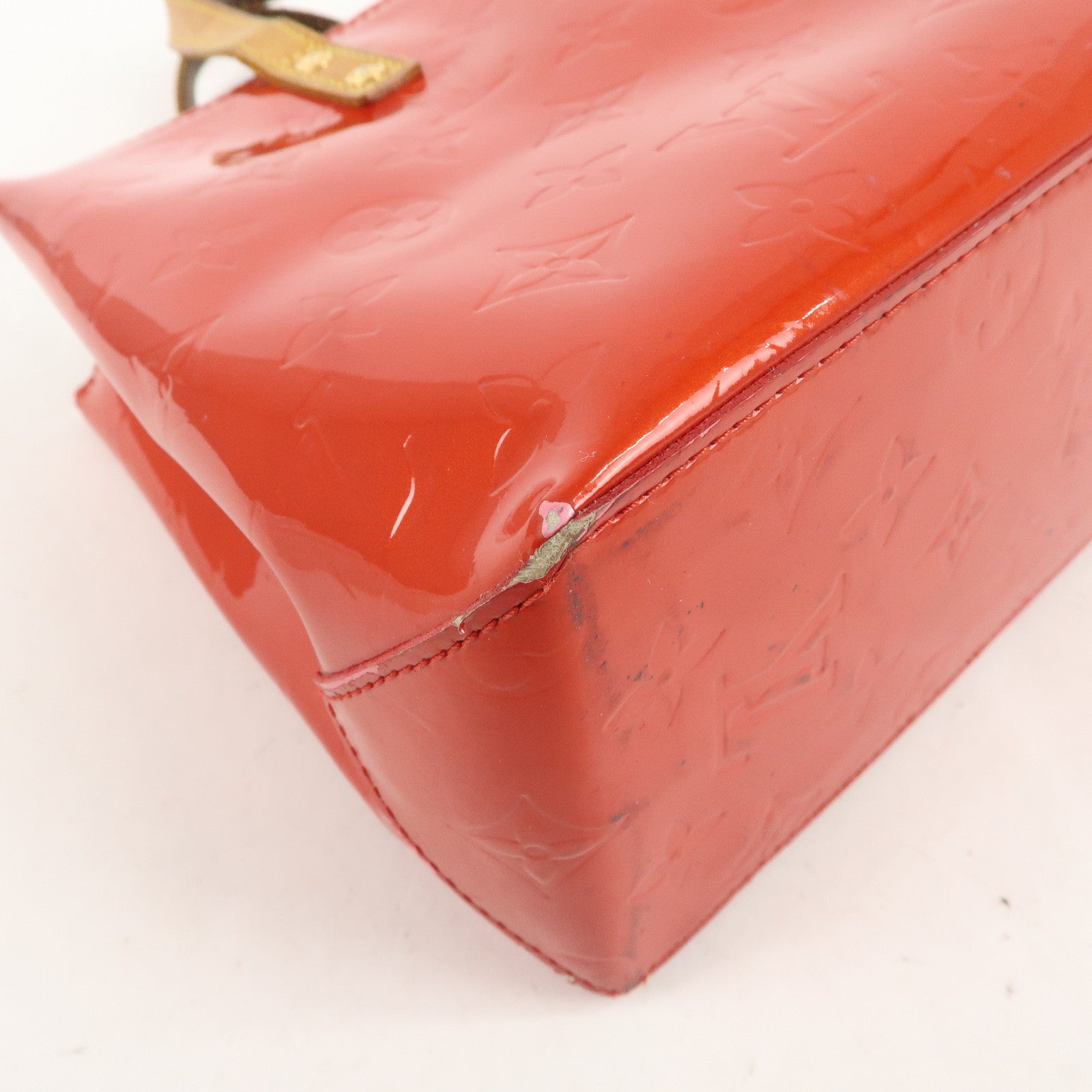 Louis Vuitton Monogram Vernis Lead PM Hand Bag Rouge M91088