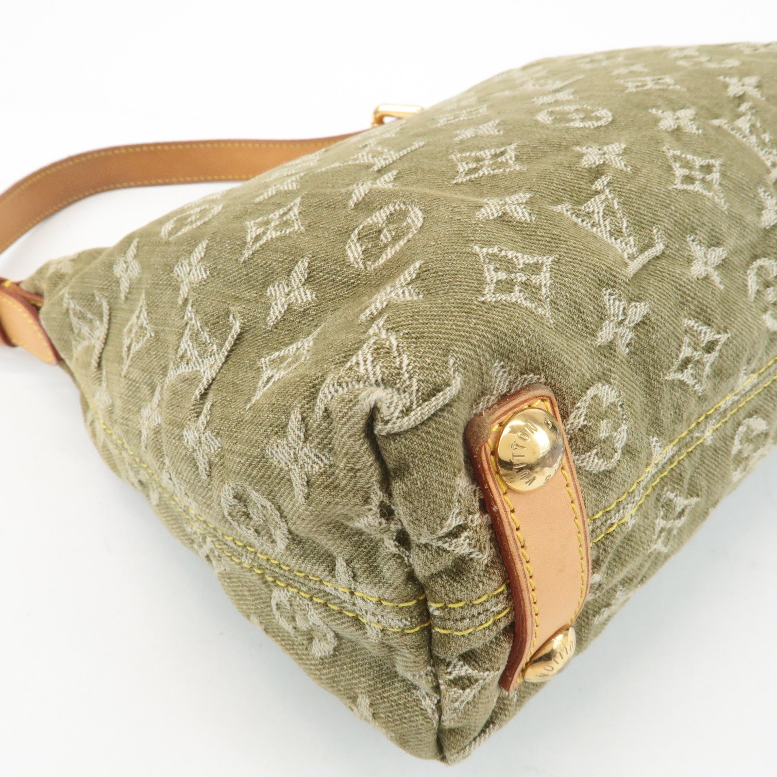 Louis Vuitton Monogram Denim Baggy PM Shoulder Bag Khaki M95213 Used