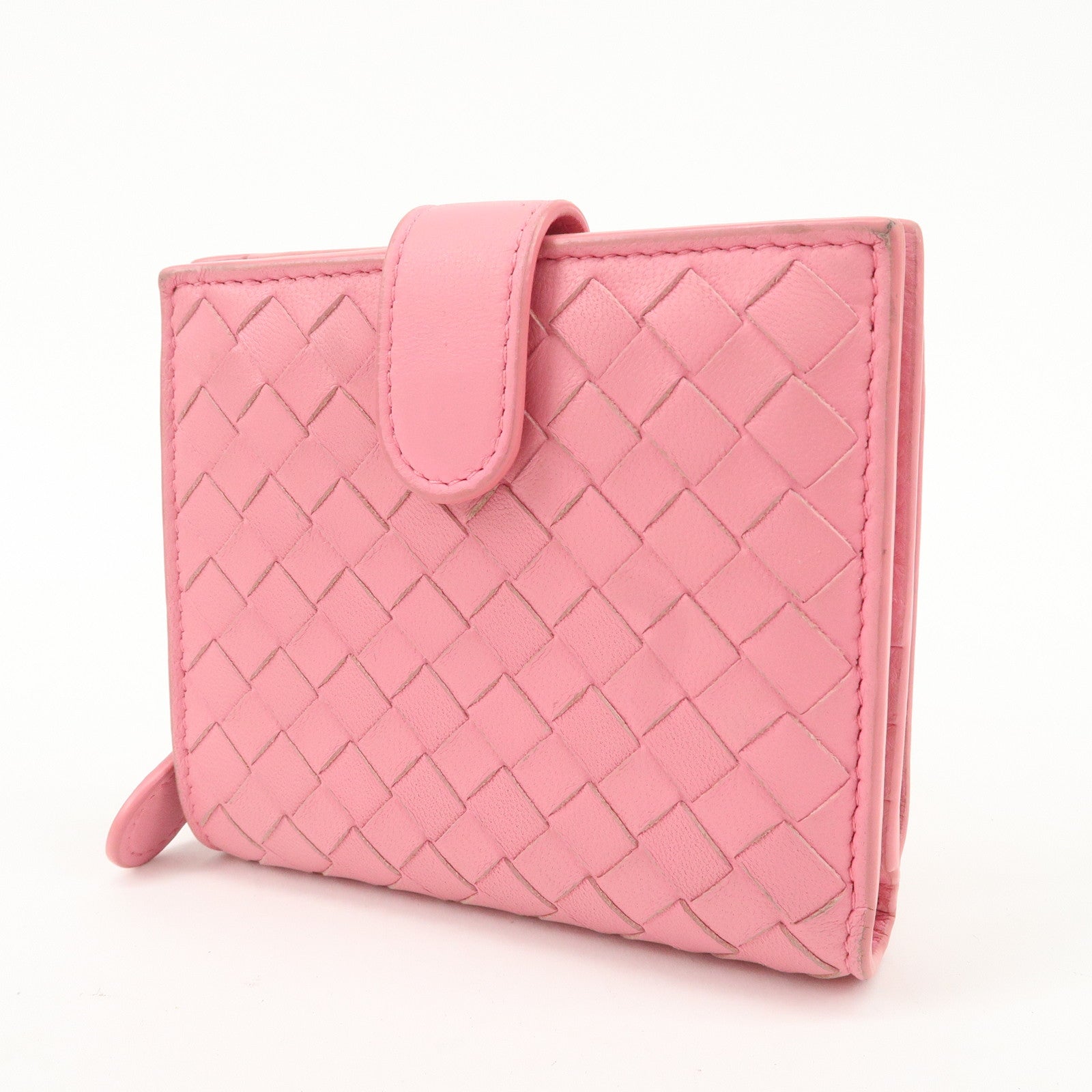 BOTTEGA VENETA Set of 2 Intrecciato Leather Wallet Pink