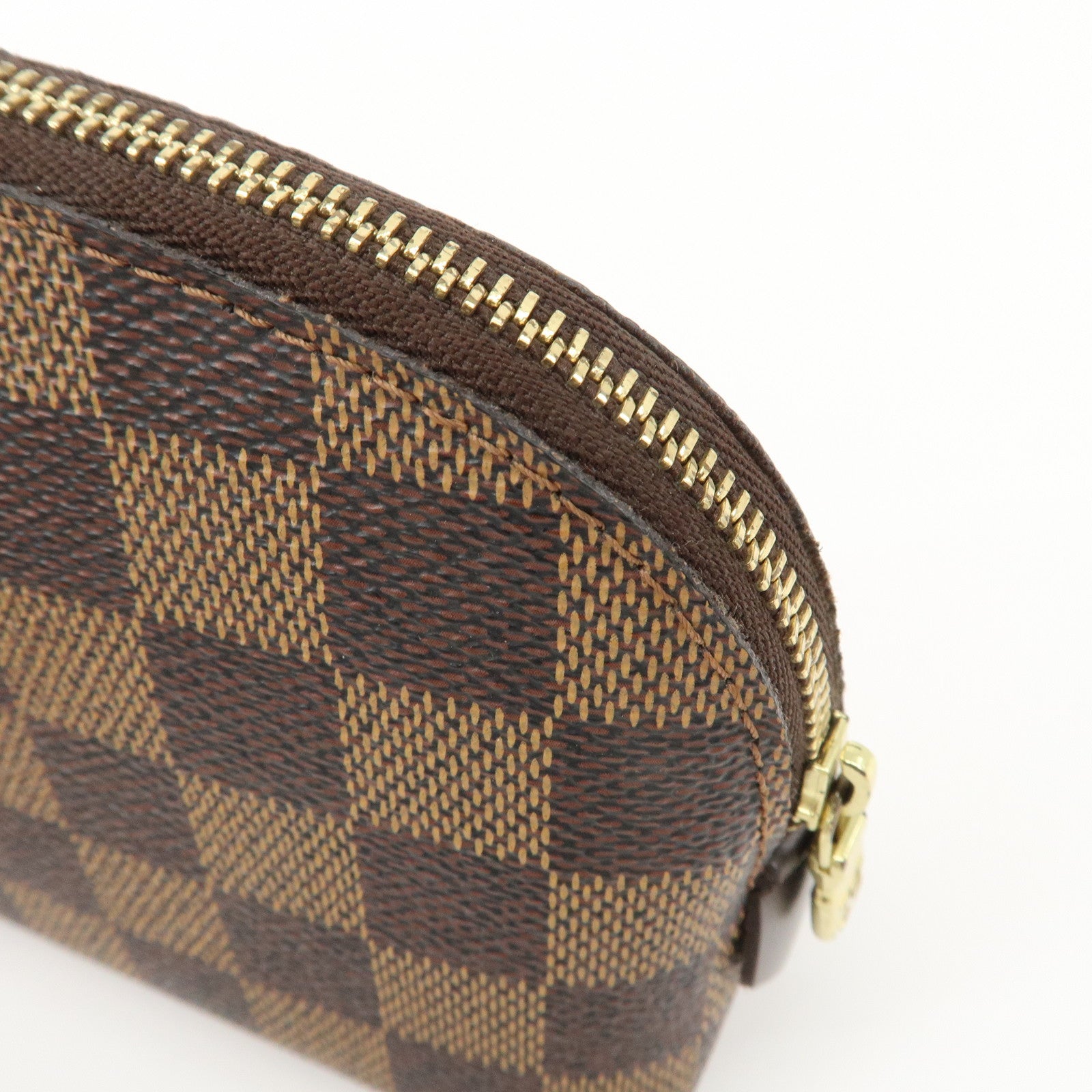 Louis Vuitton Damier Pochette Cosmetic Pouch Brown N47516 Used