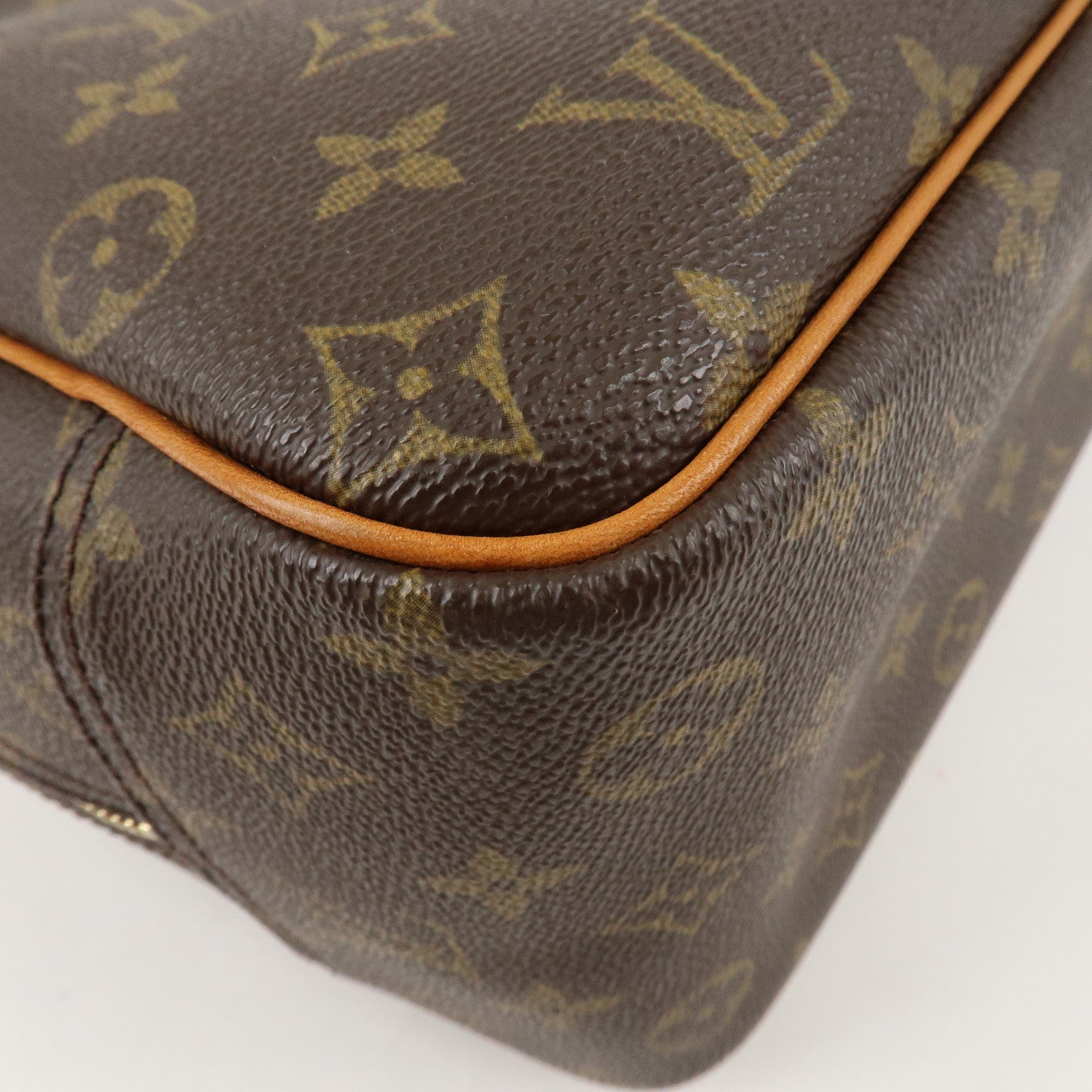 Louis Vuitton Monogram Deauville Hand Bag Brown M47270 Used