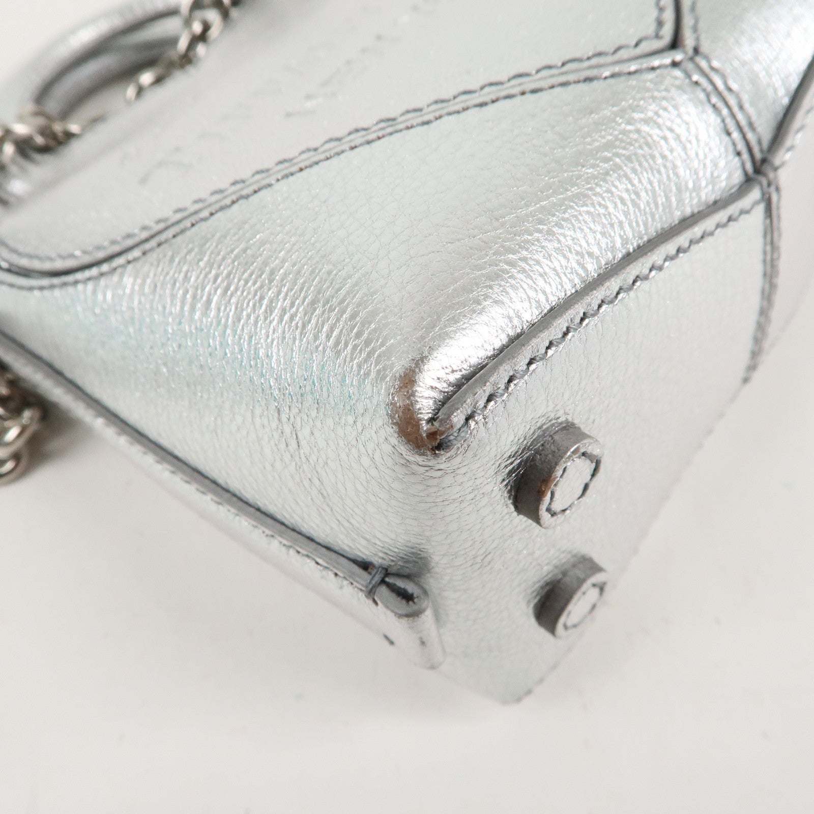 Tiffany&Co. Leather Return to Tiffany Micro Tote Bag SIlver