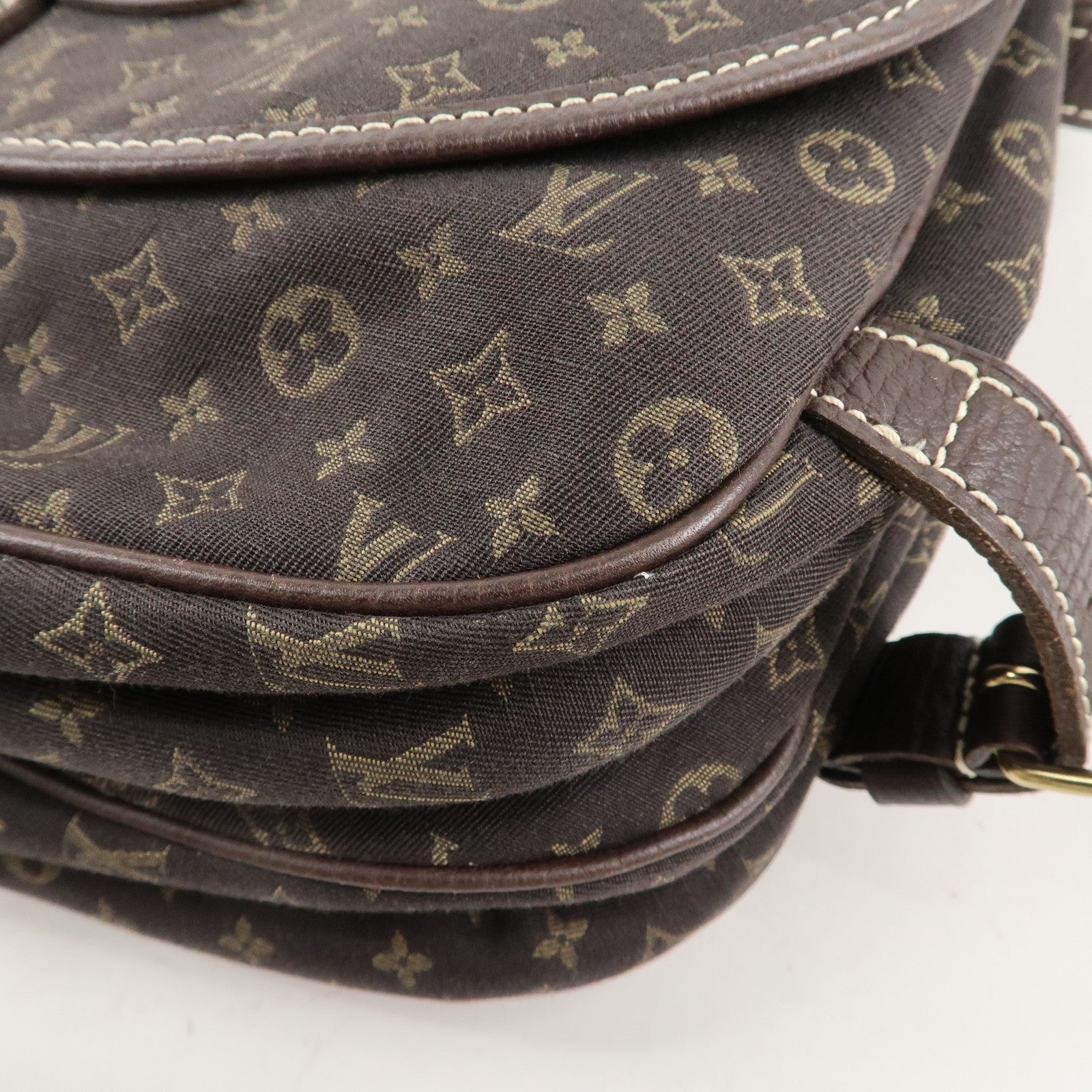 Louis Vuitton Monogram Mini Lin Saumur 30 Ebene Brown M95227