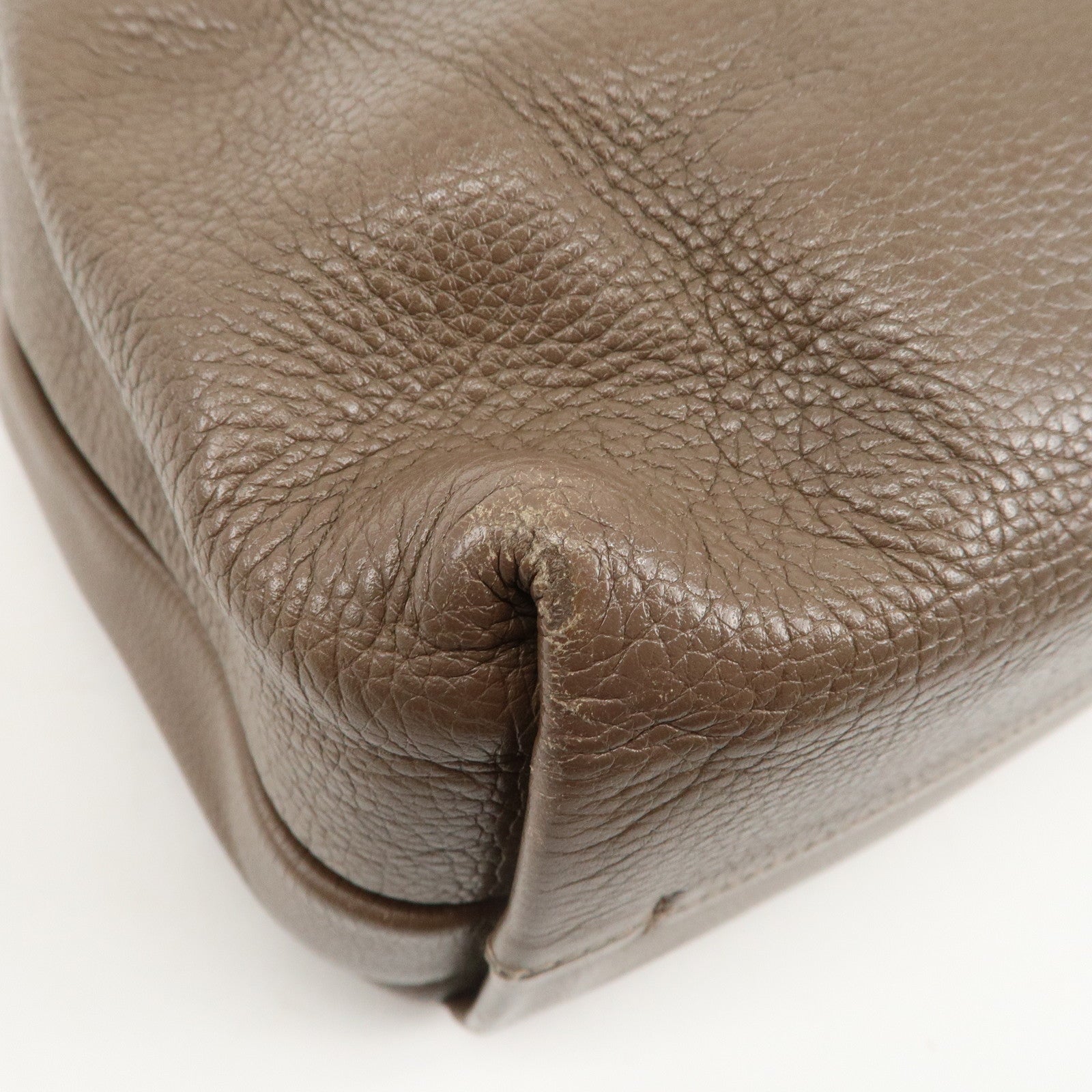 LOEWE Anagram Leather Dunas Shoulder Bag Brown