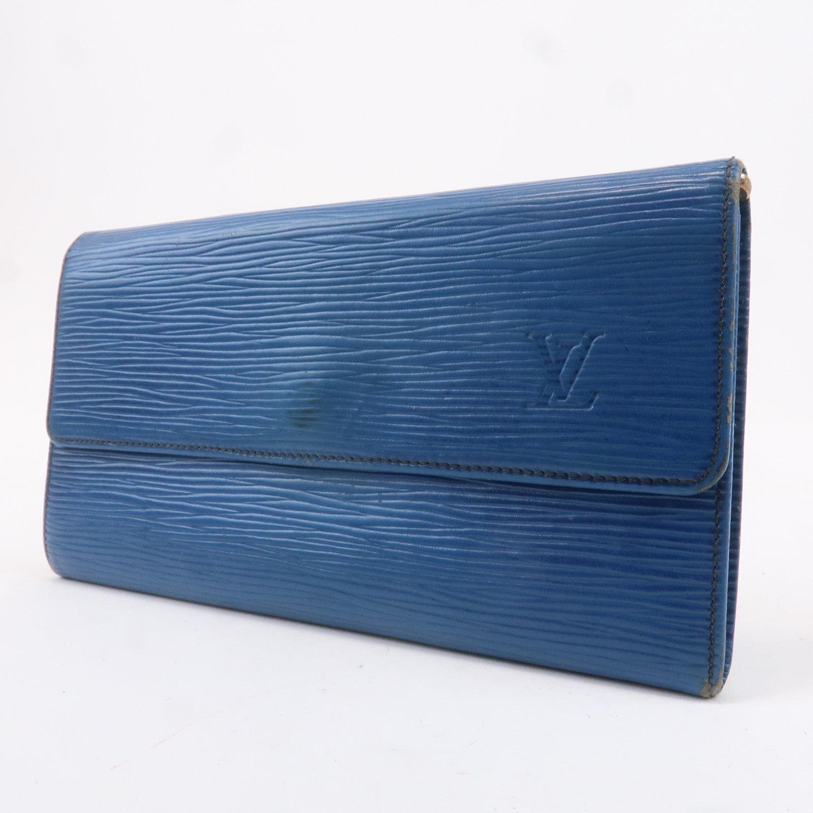 Louis Vuitton Epi Set of 2 Long Wallet Black Blue M63382 M63575