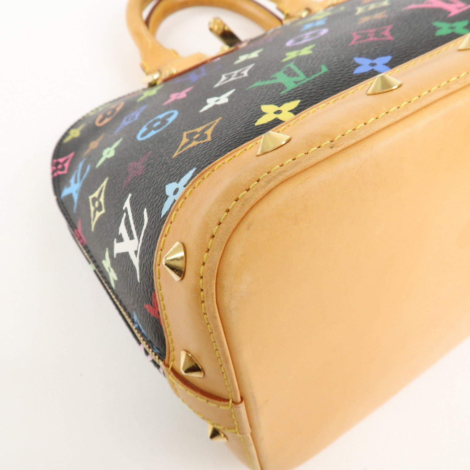 Louis Vuitton Monogram Multicolor Alma Hand Bag Noir M92646 Used