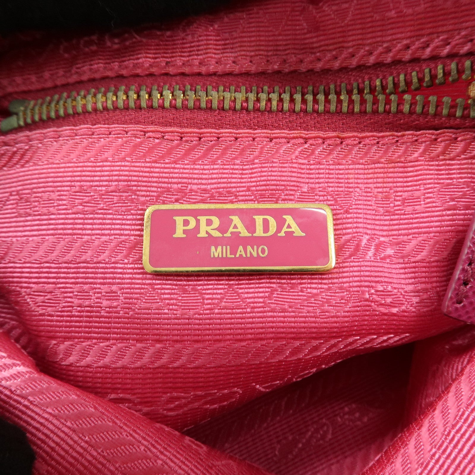 Set of 2 PRADA Logo Nylon Leather Cosmetic Pouch Pink Black