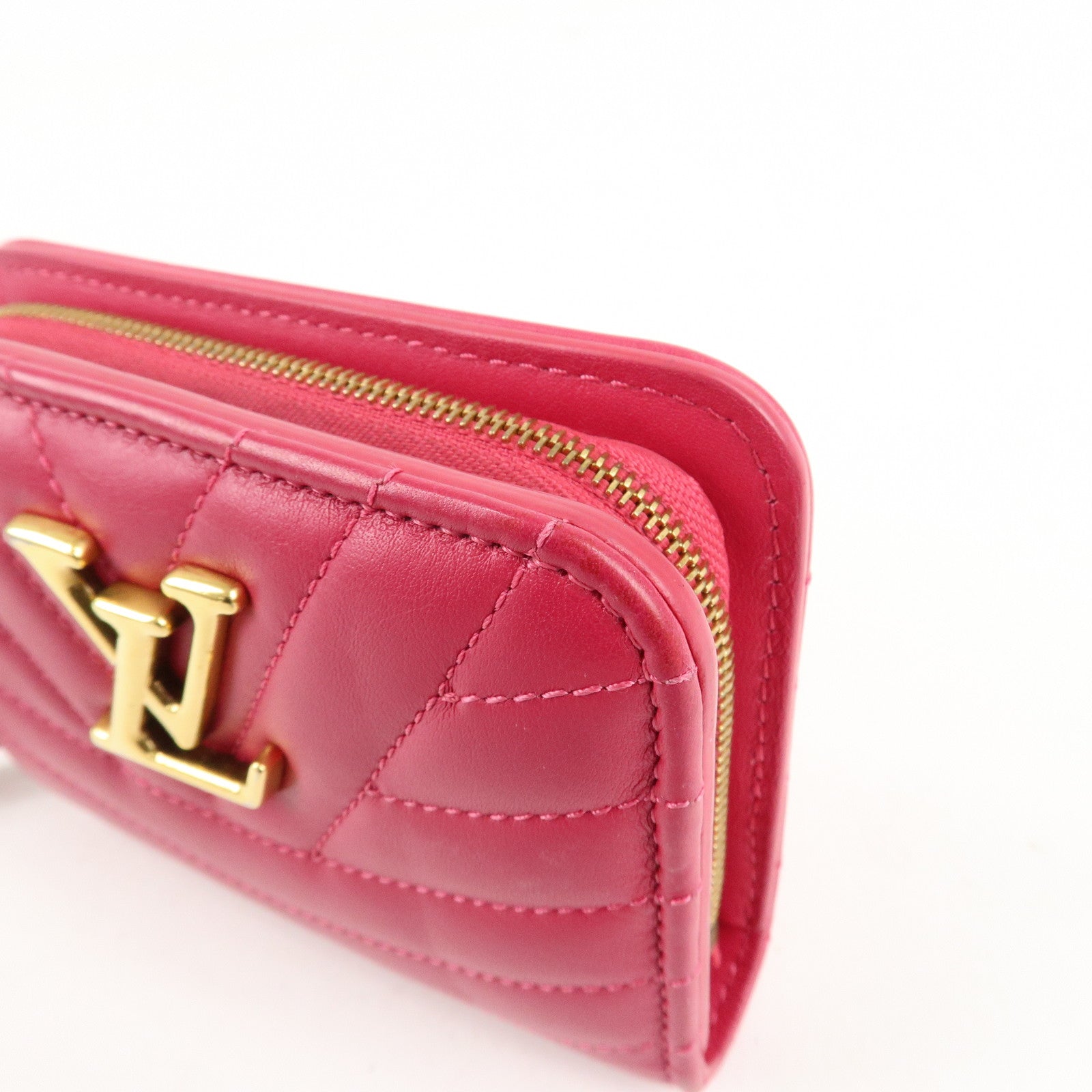 Louis Vuitton New Wave Leather Bi-Fold Compact Wallet Freesia Pink