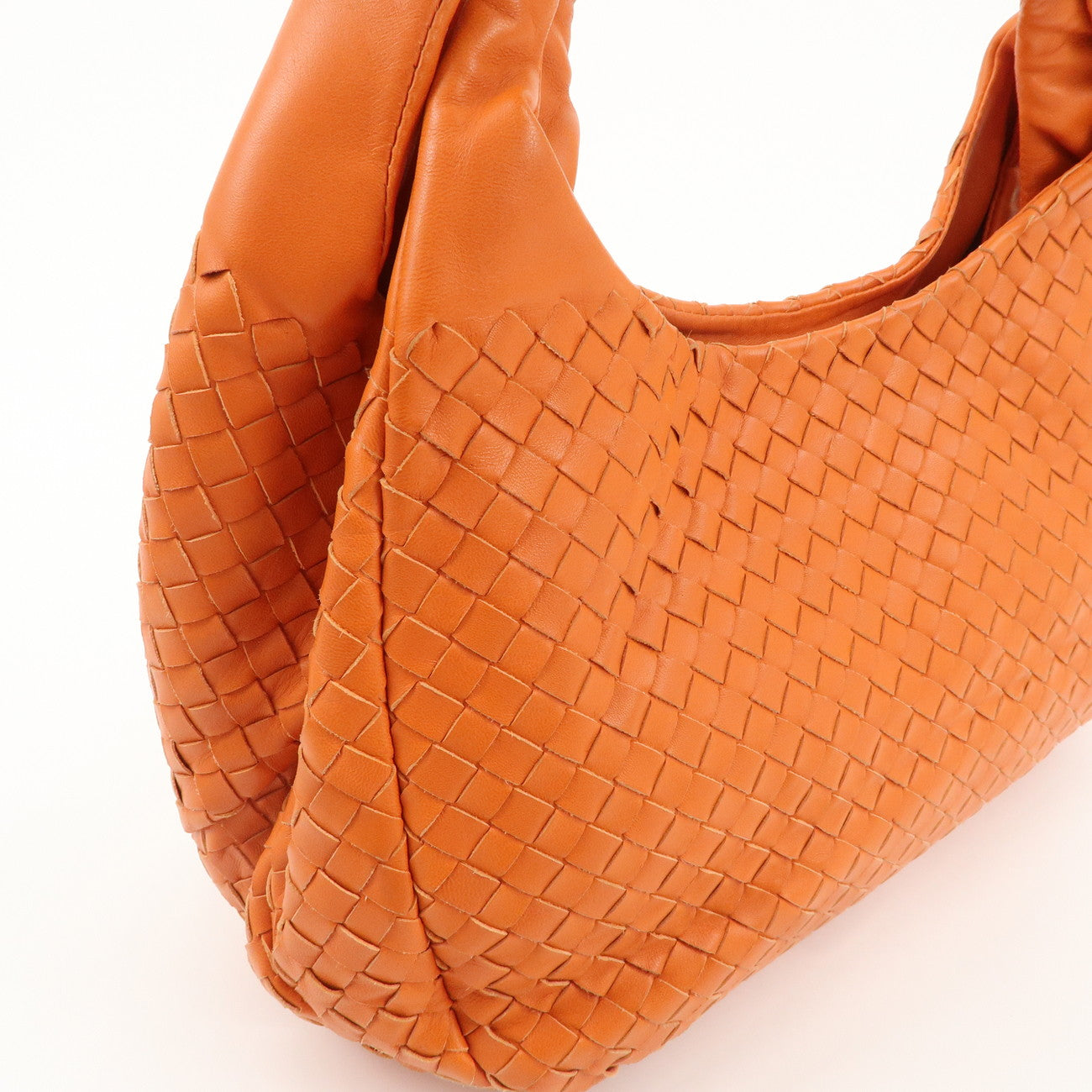 BOTTEGA VENETA Intrecciato Leather Shoulder Bag Orange 125787