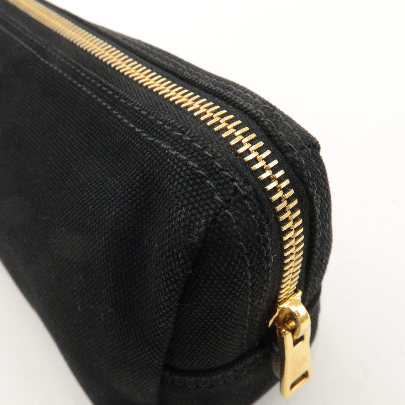 PRADA Canapa Logo Pouch Cosmetic Pouch Black 1NA693