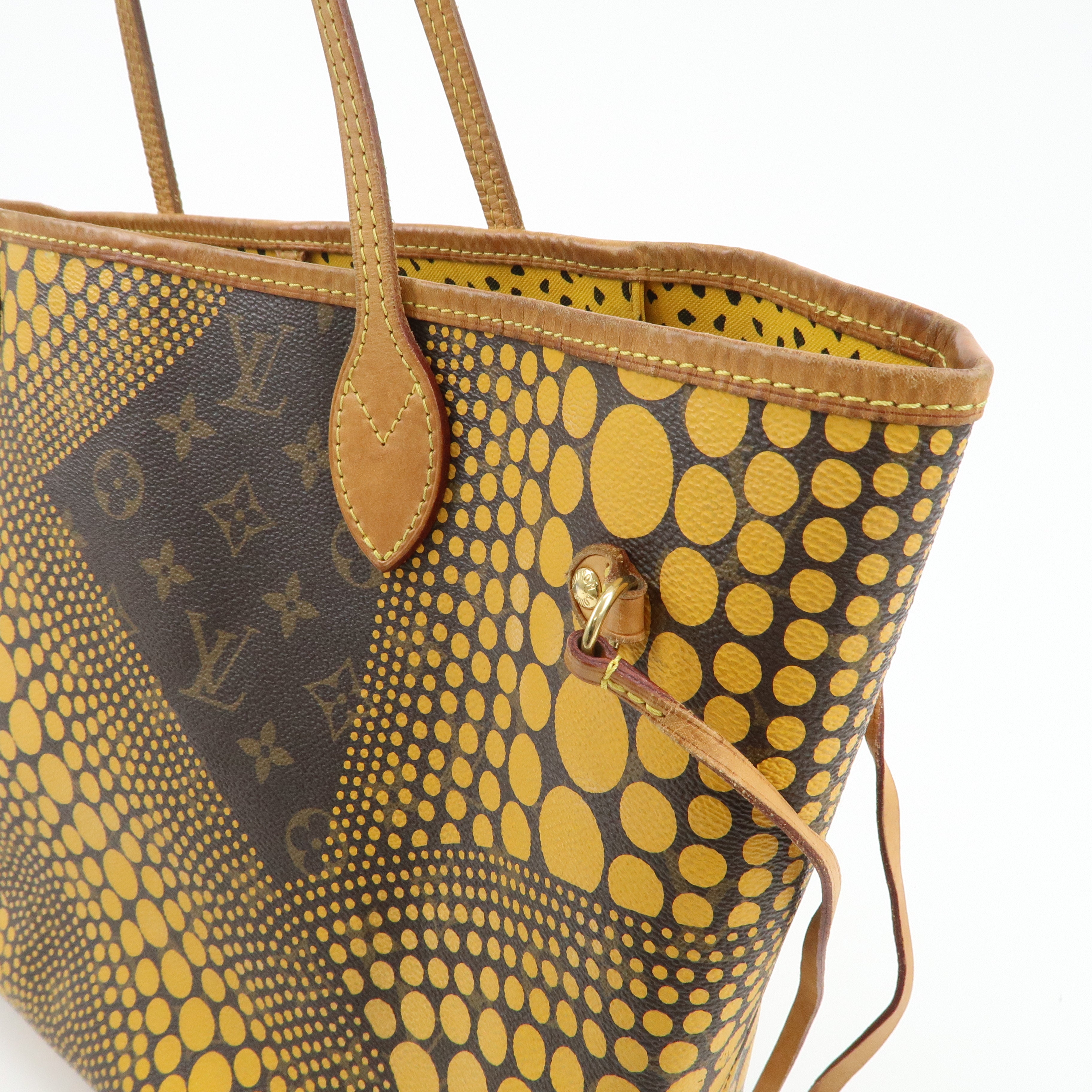 Louis Vuitton Yellow Pumpkin Dots Yayoi Kusama Neverfull MM M40685 Used