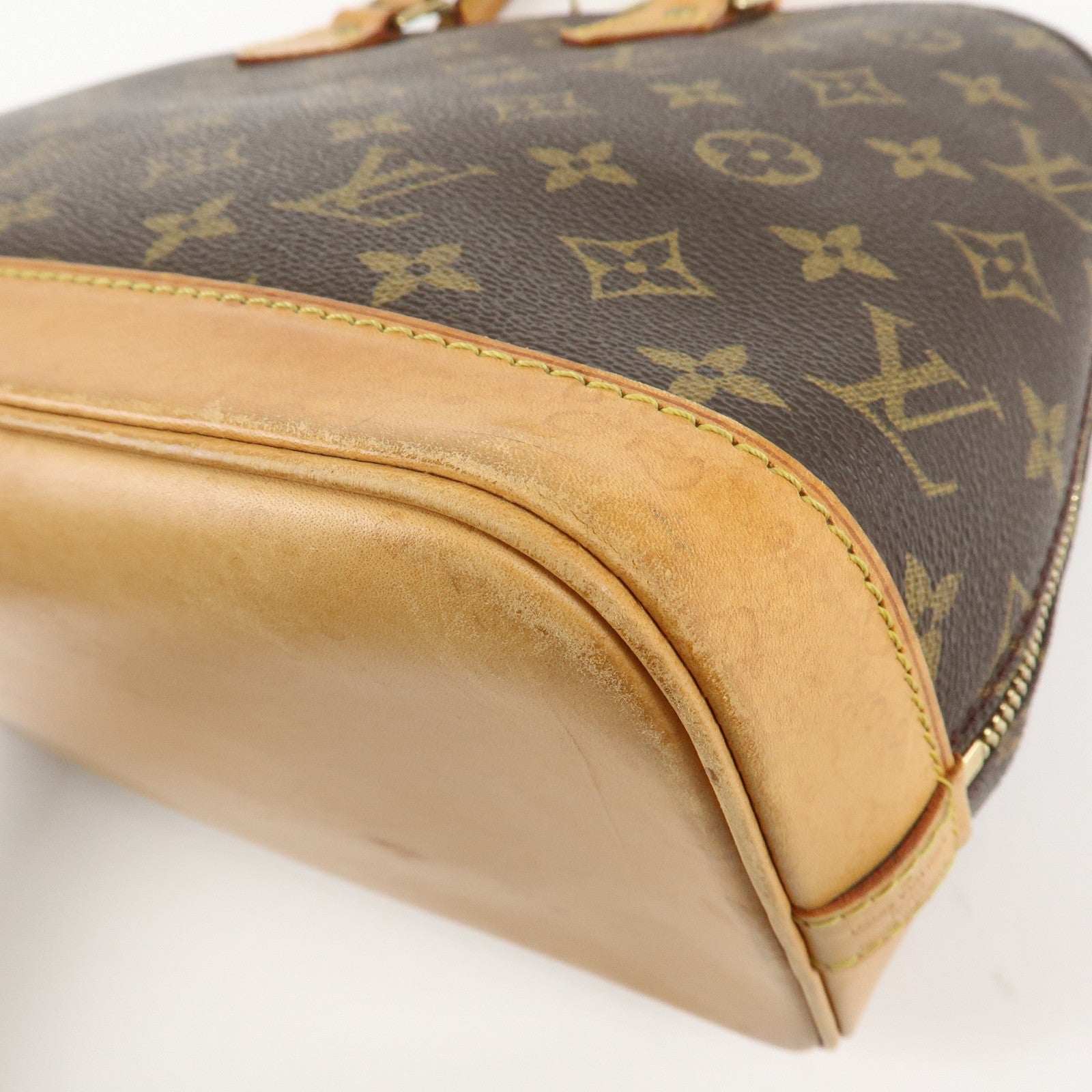 Louis Vuitton Monogram Alma Hand Bag Brown M51130 Used