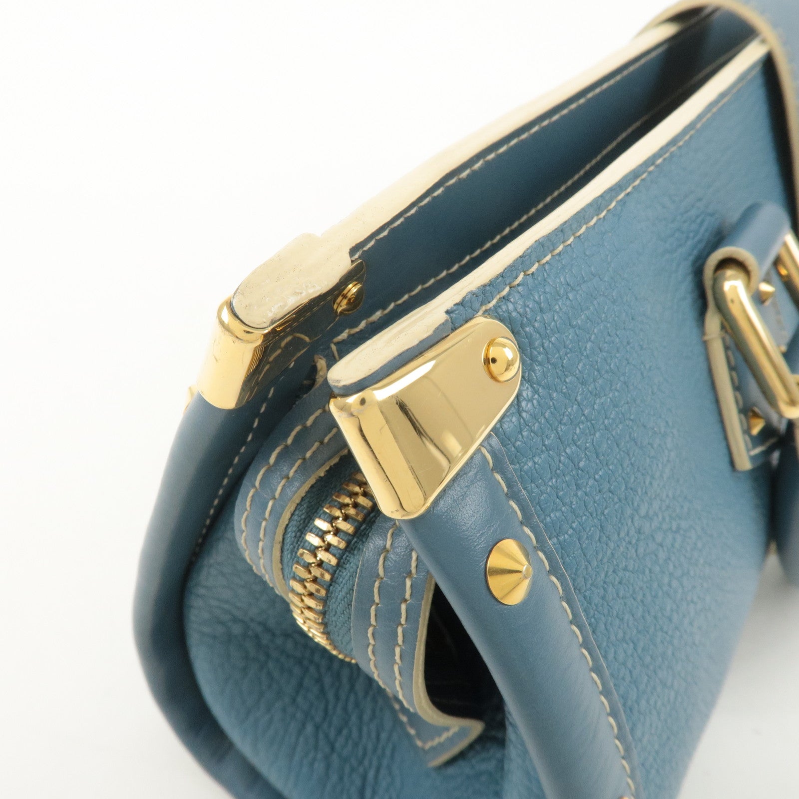 Louis Vuitton Suhali Leather Epanoui GM Hand Bag Light Blue