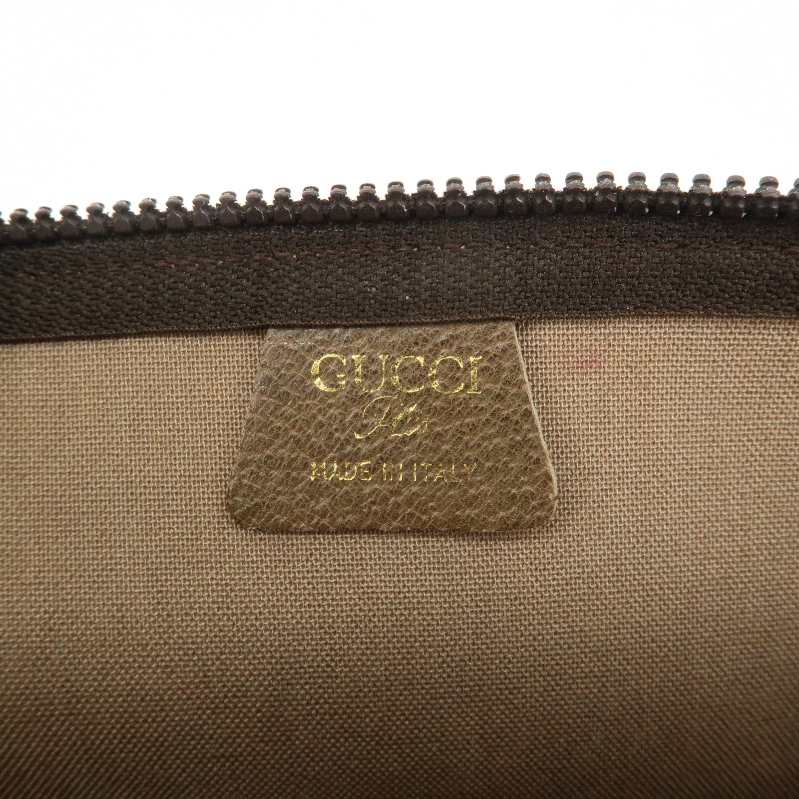 GUCCI Set of 2 Old GUCCI GG Plus Leather Pouch Second Bag Used