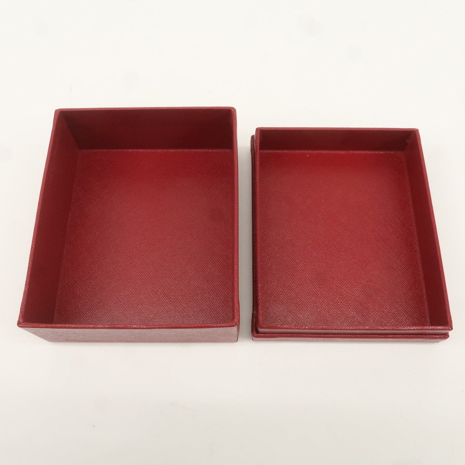 Cartier Set of 2 Pair Ring Box Display Box Jewelry Box Red