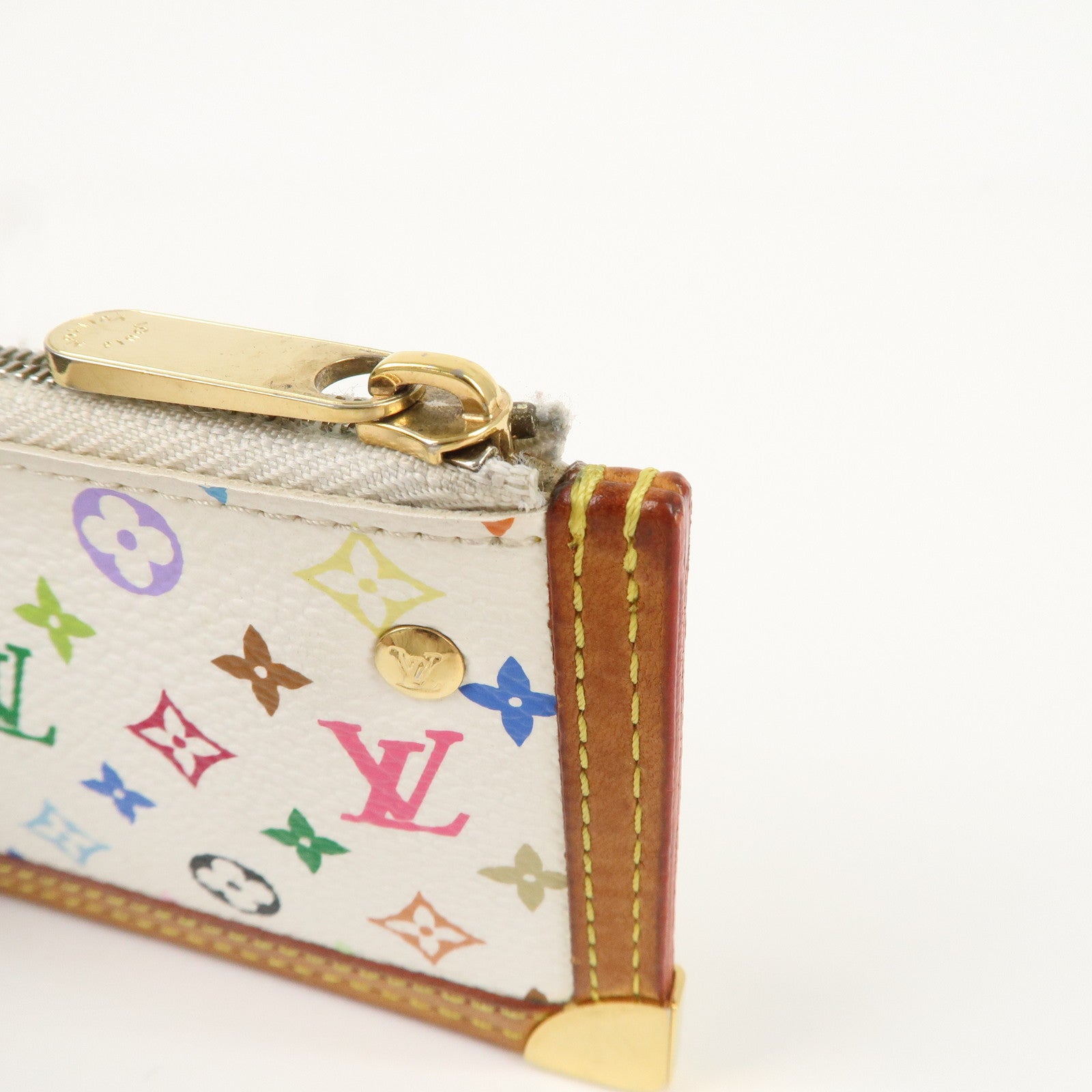 Louis Vuitton Monogram Multi Color Pochette Cles Blanc M92655