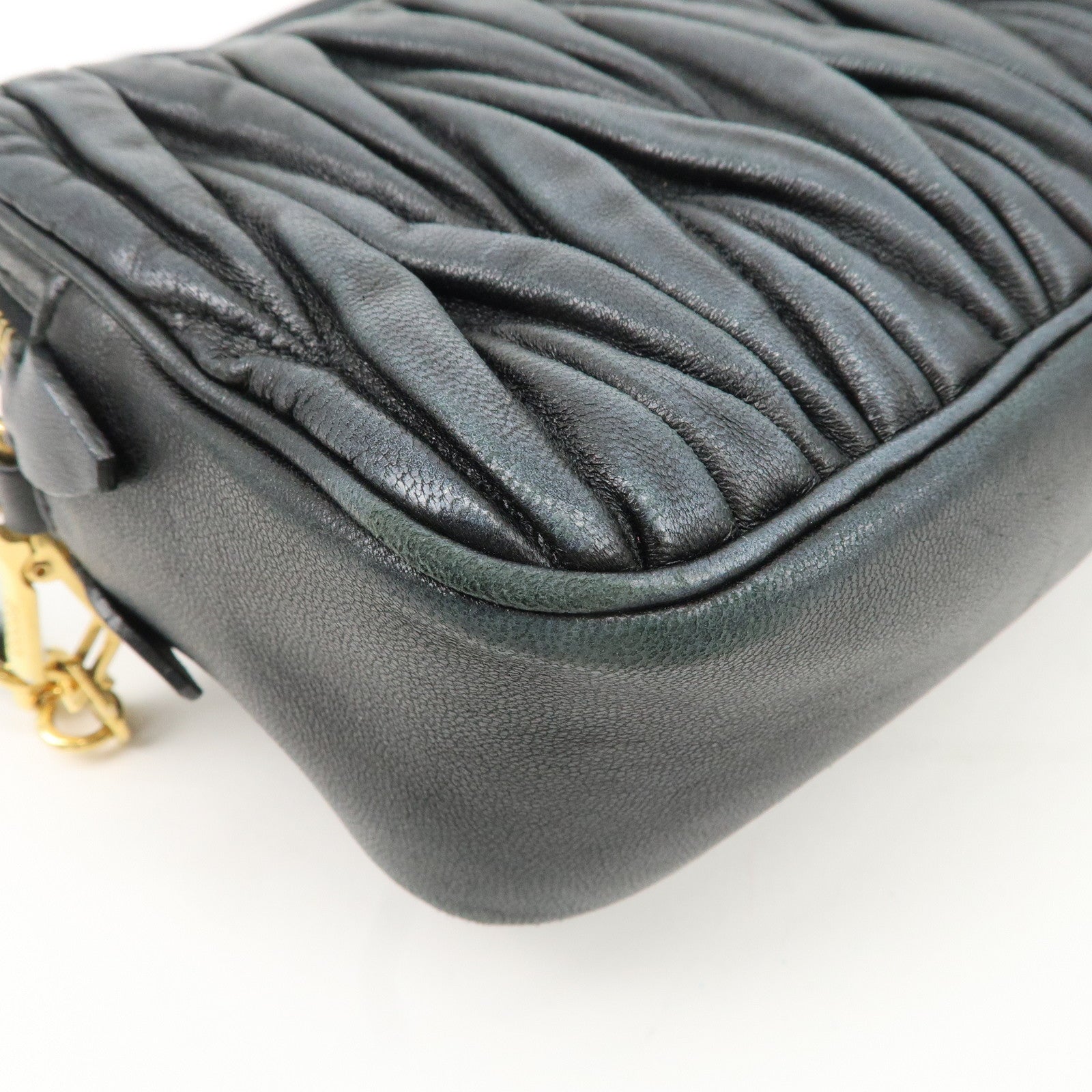 MIU MIU Matelasse Leather Shoulder Bag Black